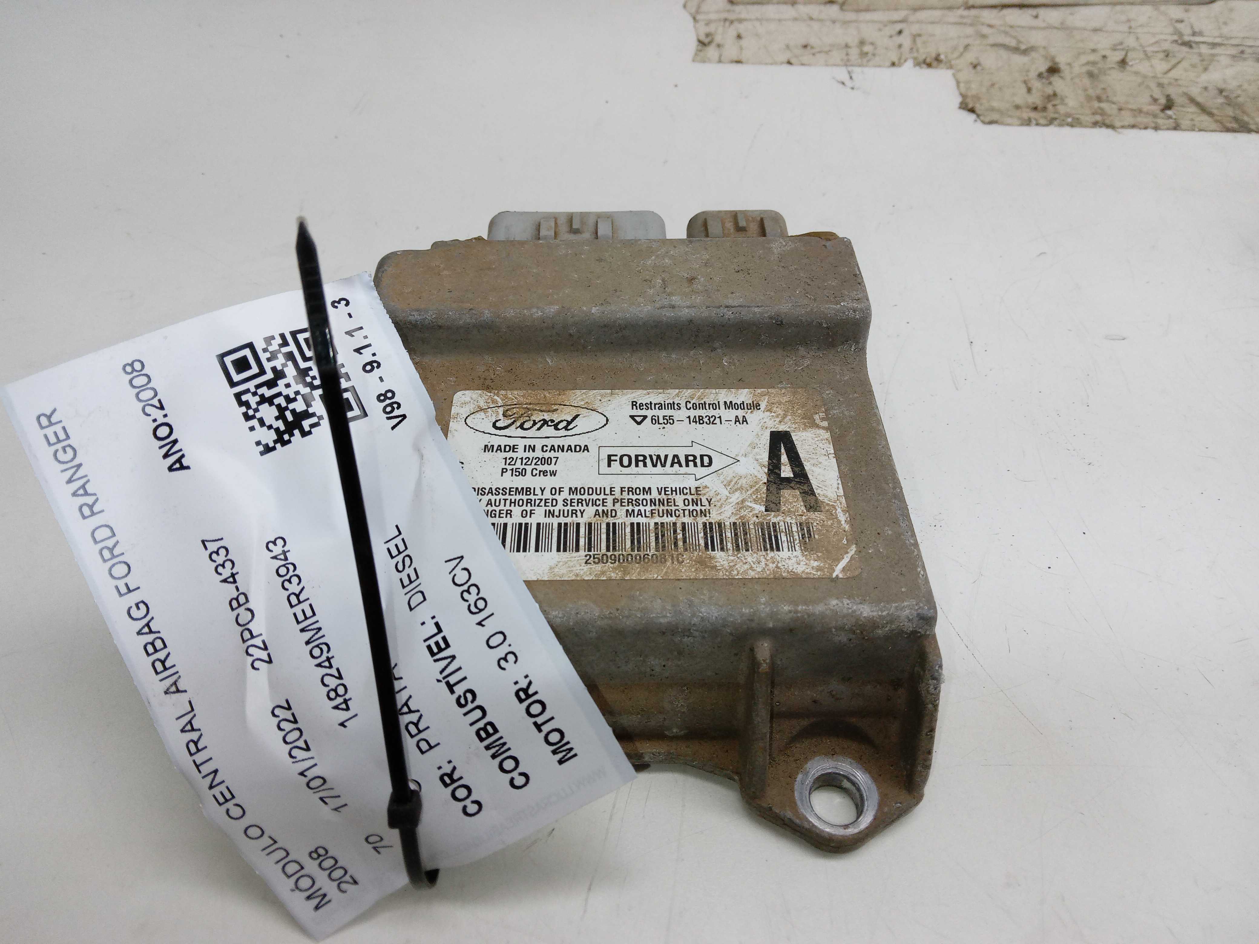 MÓDULO CENTRAL AIRBAG FORD RANGER 2008 2
