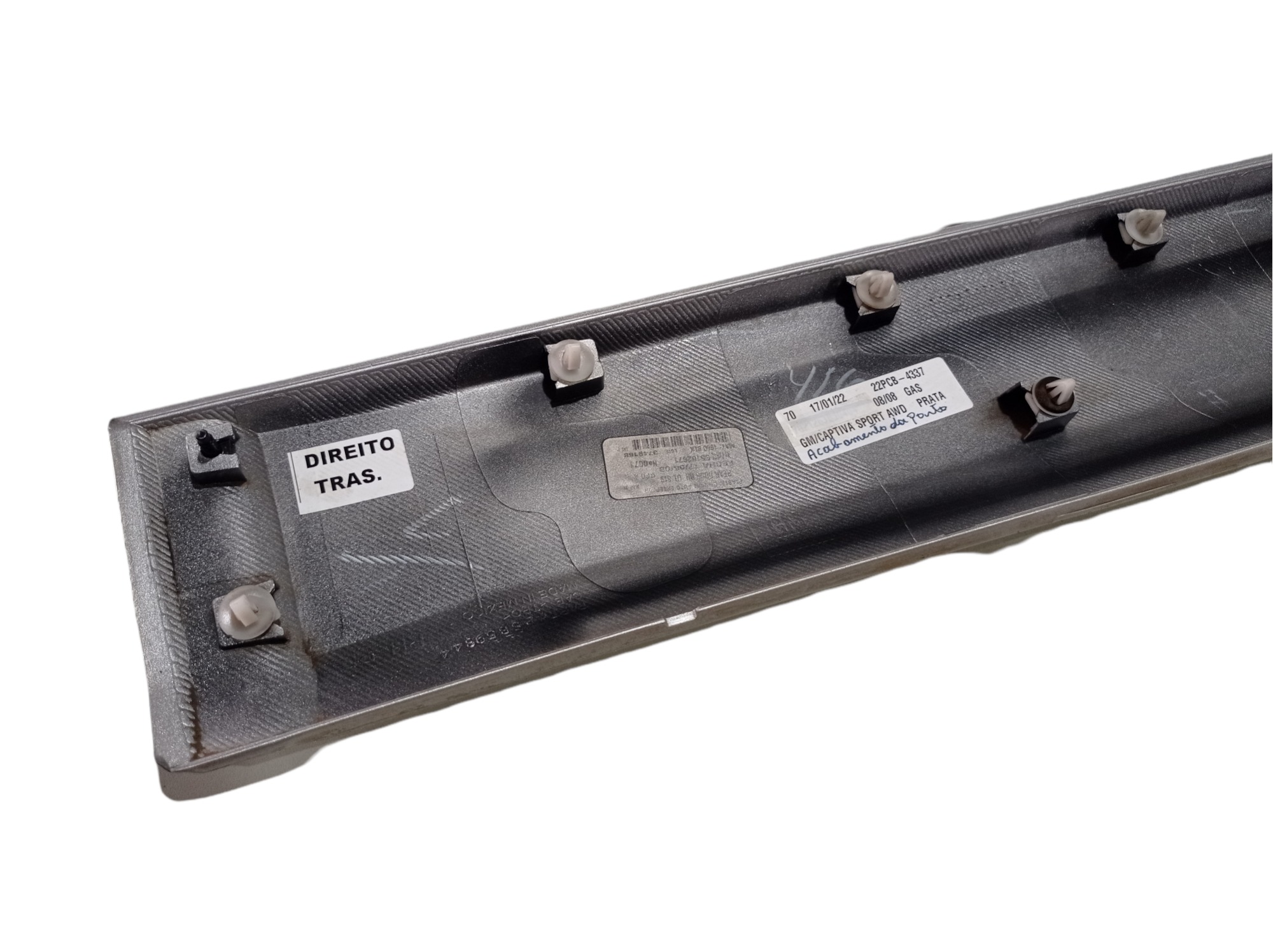 * Friso Moldura Porta Traseira Ld Gm Captiva 2008 A 2010 Prateado 7