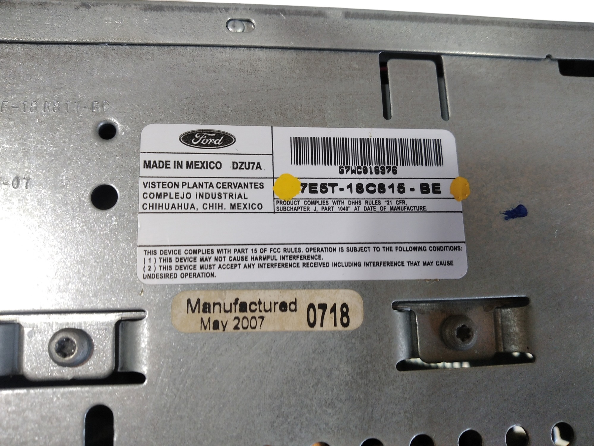Radio Ford Fusion 2.3 2007 V560 3