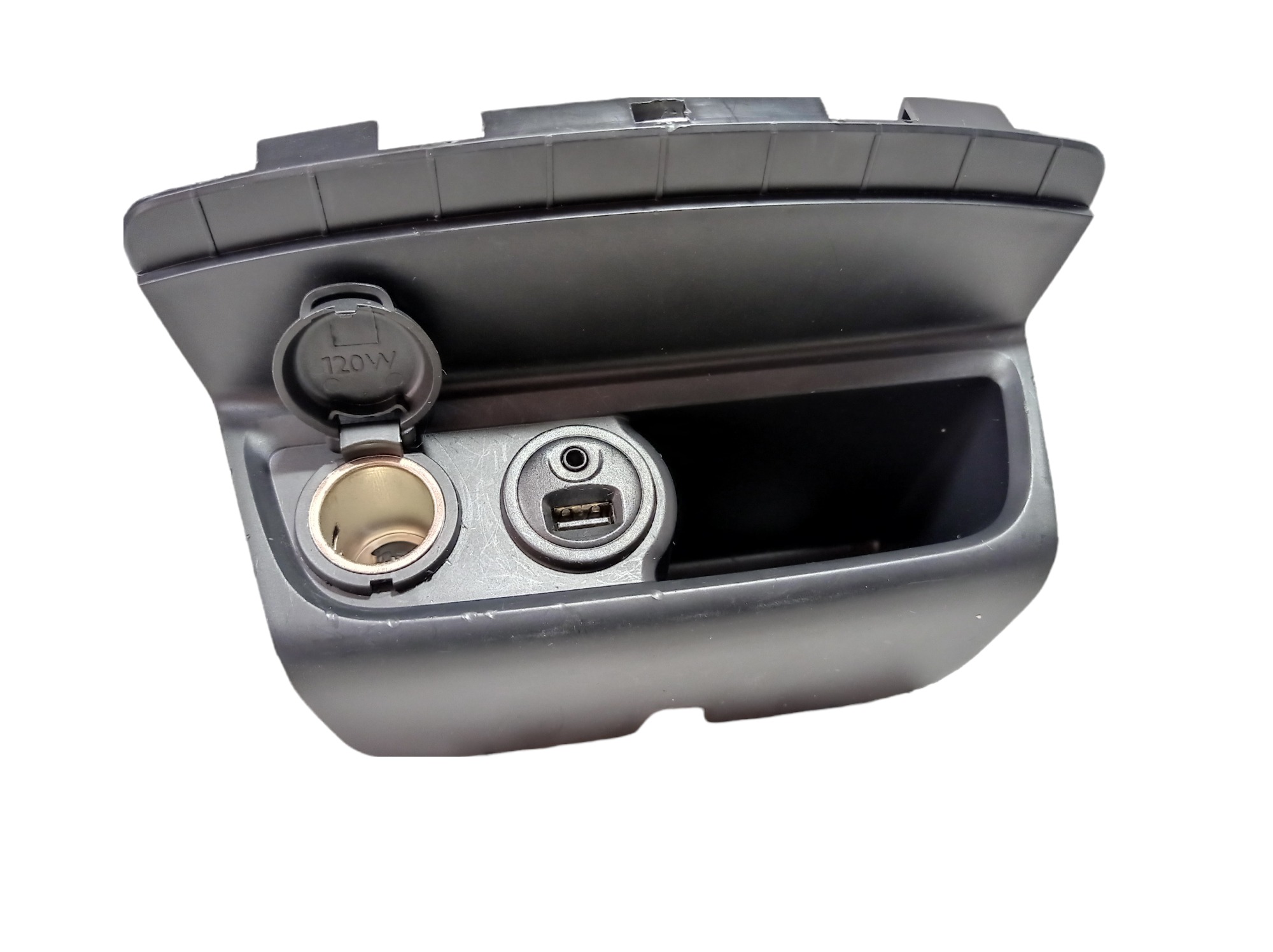 Porta Treco Entrada Usb Tomada 12v Peugeot 2008 2017 V437 Preto 6