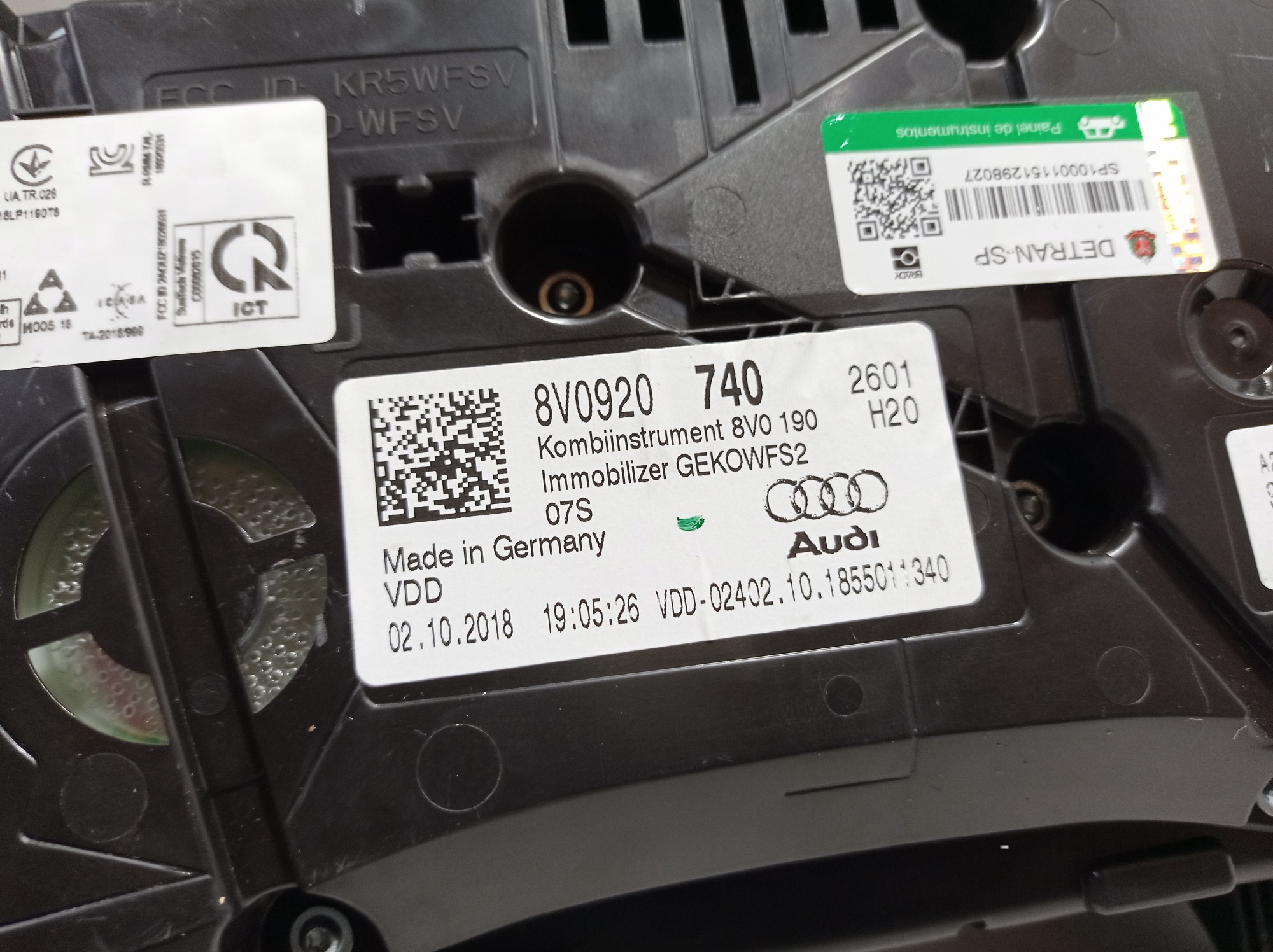 Kit Módulo Injeção Audi A3 Sportback 1.4 Tfsi 2019 V343 8