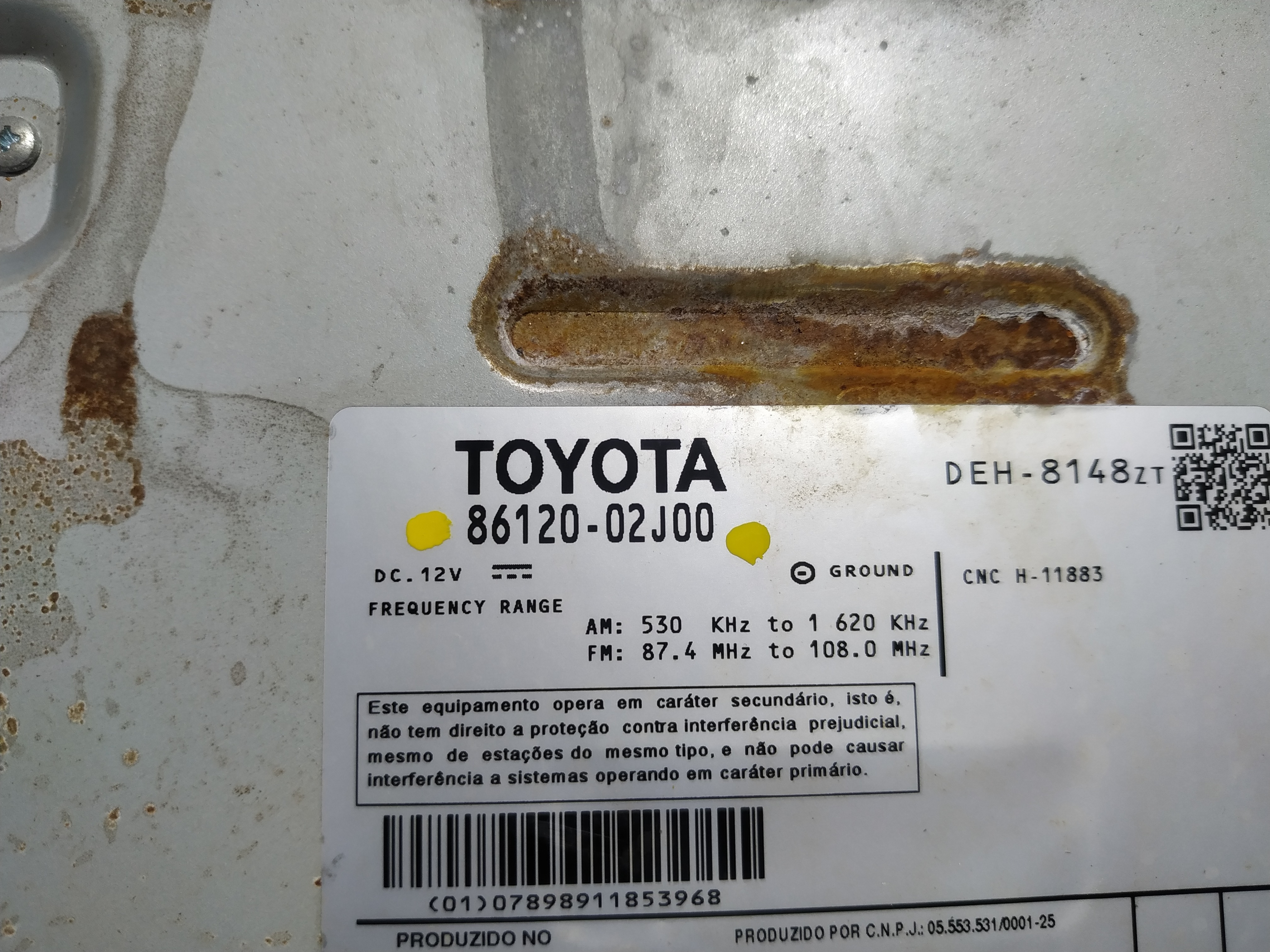 Rádio Toyota Corolla 8612002j00 2014 V320 9