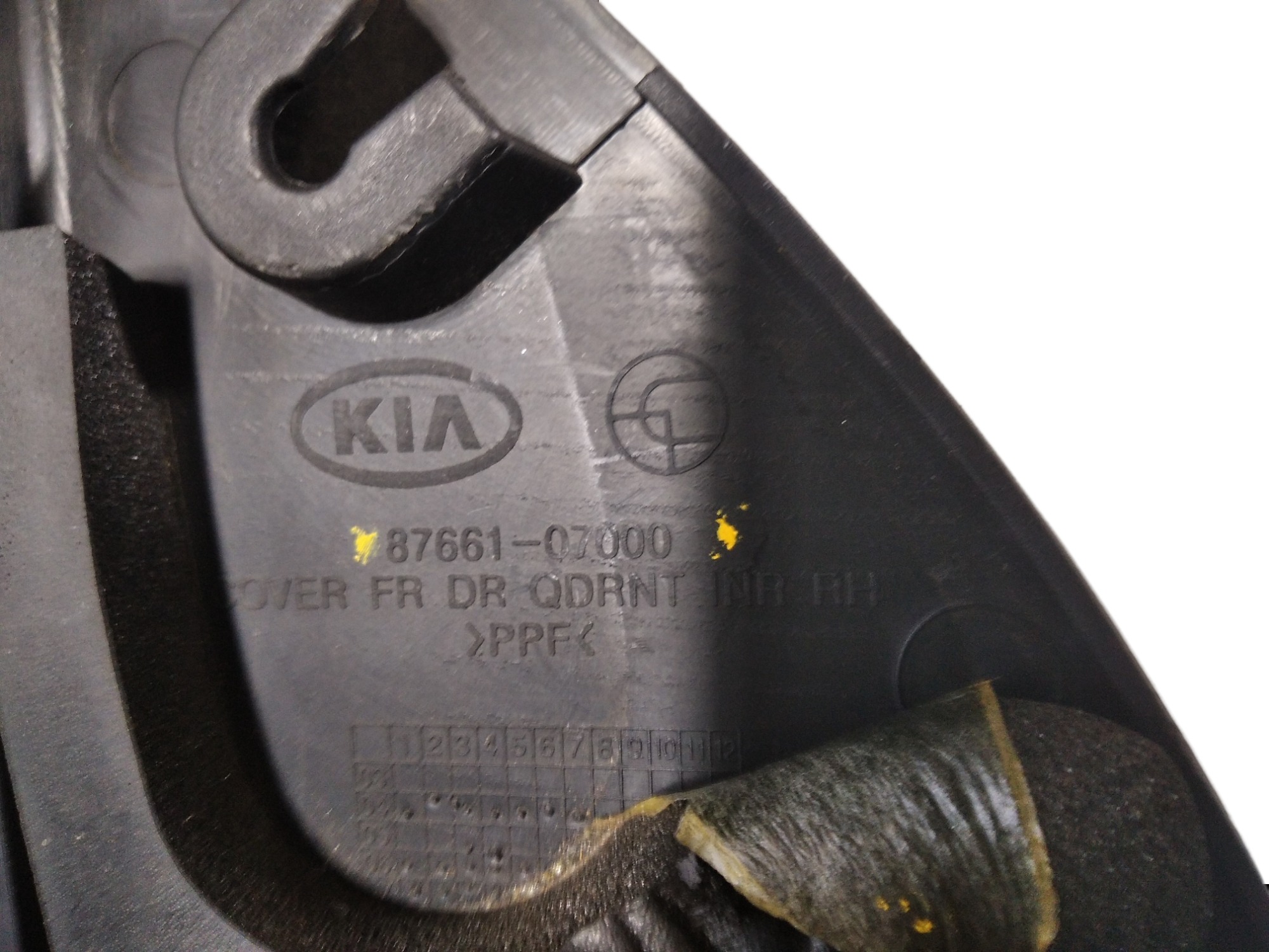 Acabamento Interno Retrovisor Direito Kia Picanto 2010 V299 Preto 5