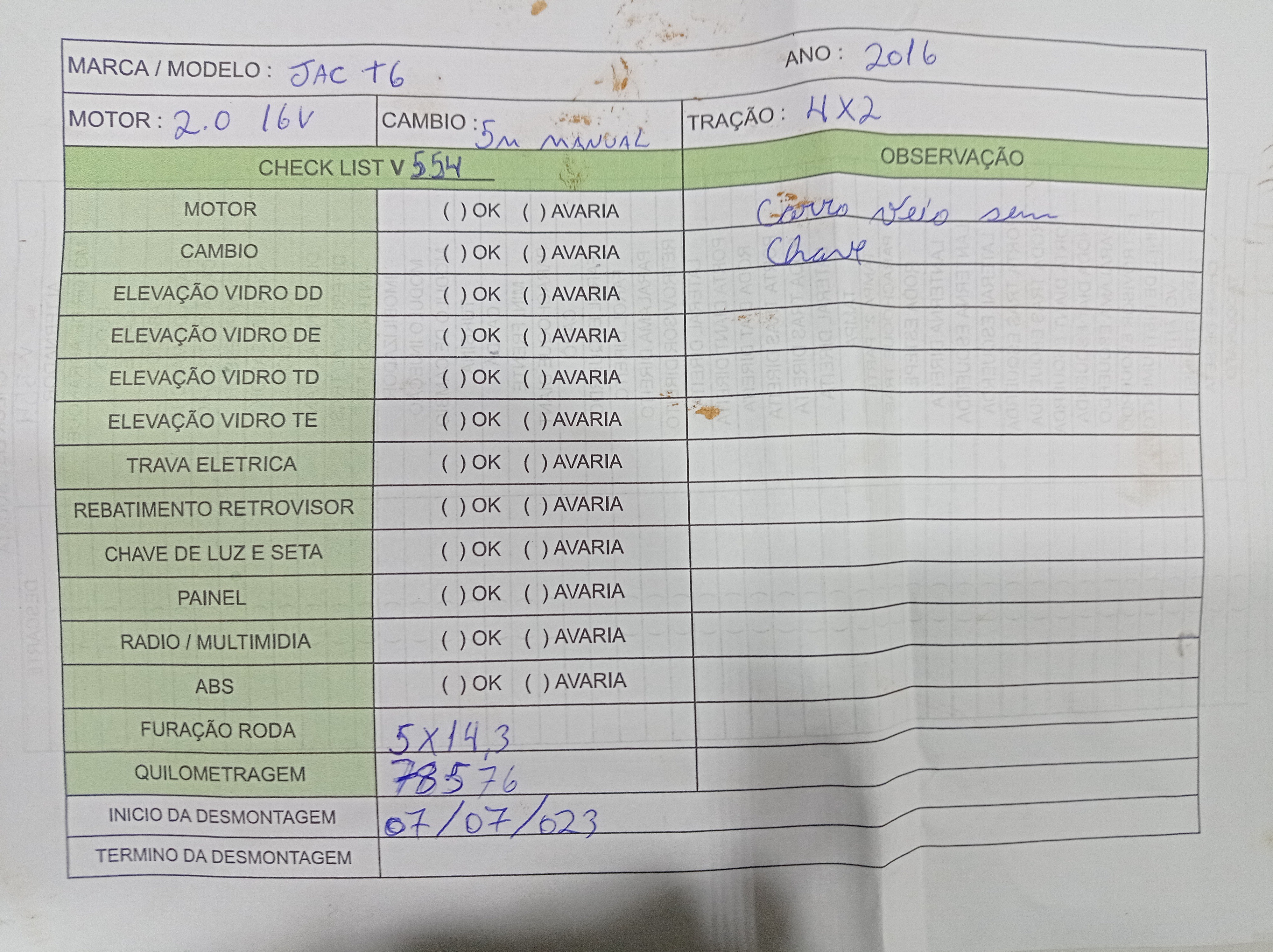 Jac T6 2.0 16v 2016 V554 Informações Gerais 1