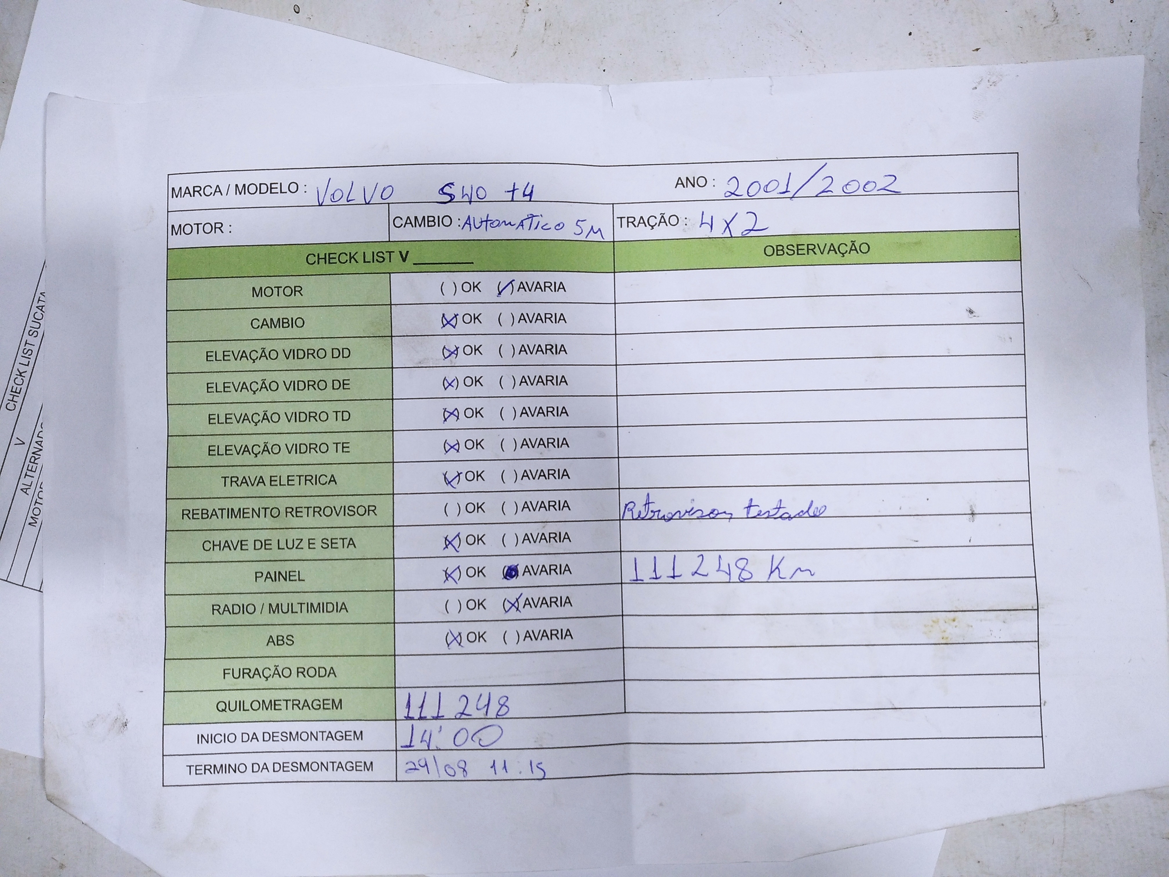 Sucata Volvo s40 t4 2001 informações gerais