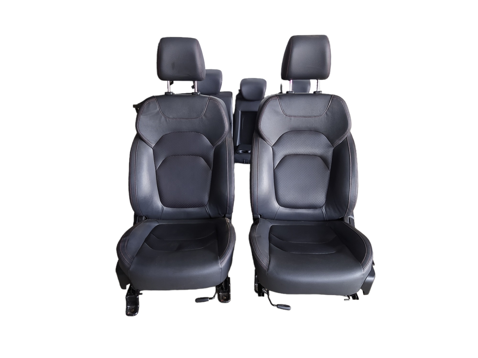 Jogo De Banco Couro Jac T50 2017 2021 V489 Preto Com Costura Vermelha 4