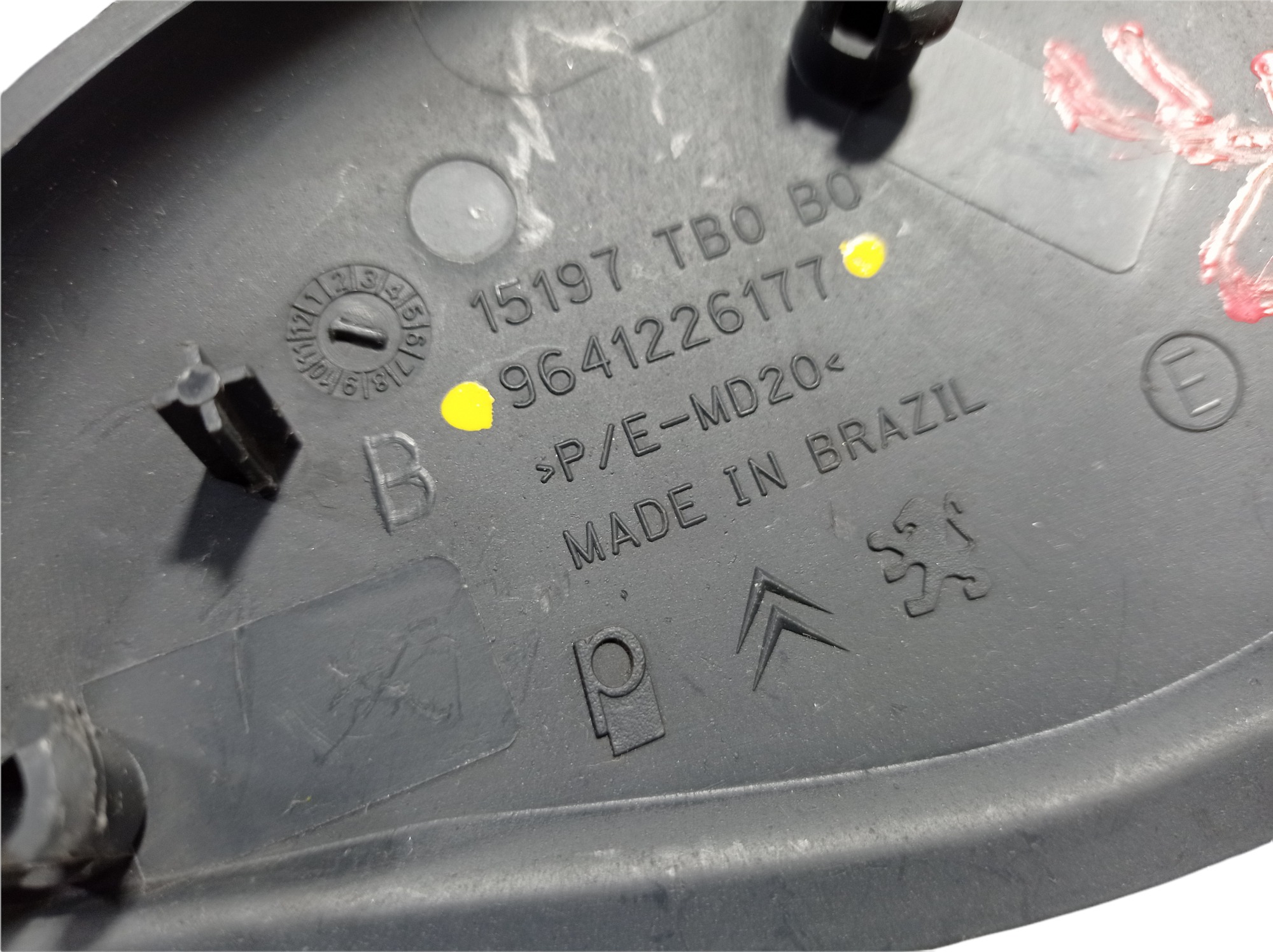 Acabamento Retrovisor Esquerdo Citroen C3 2008 V244 Preto 7