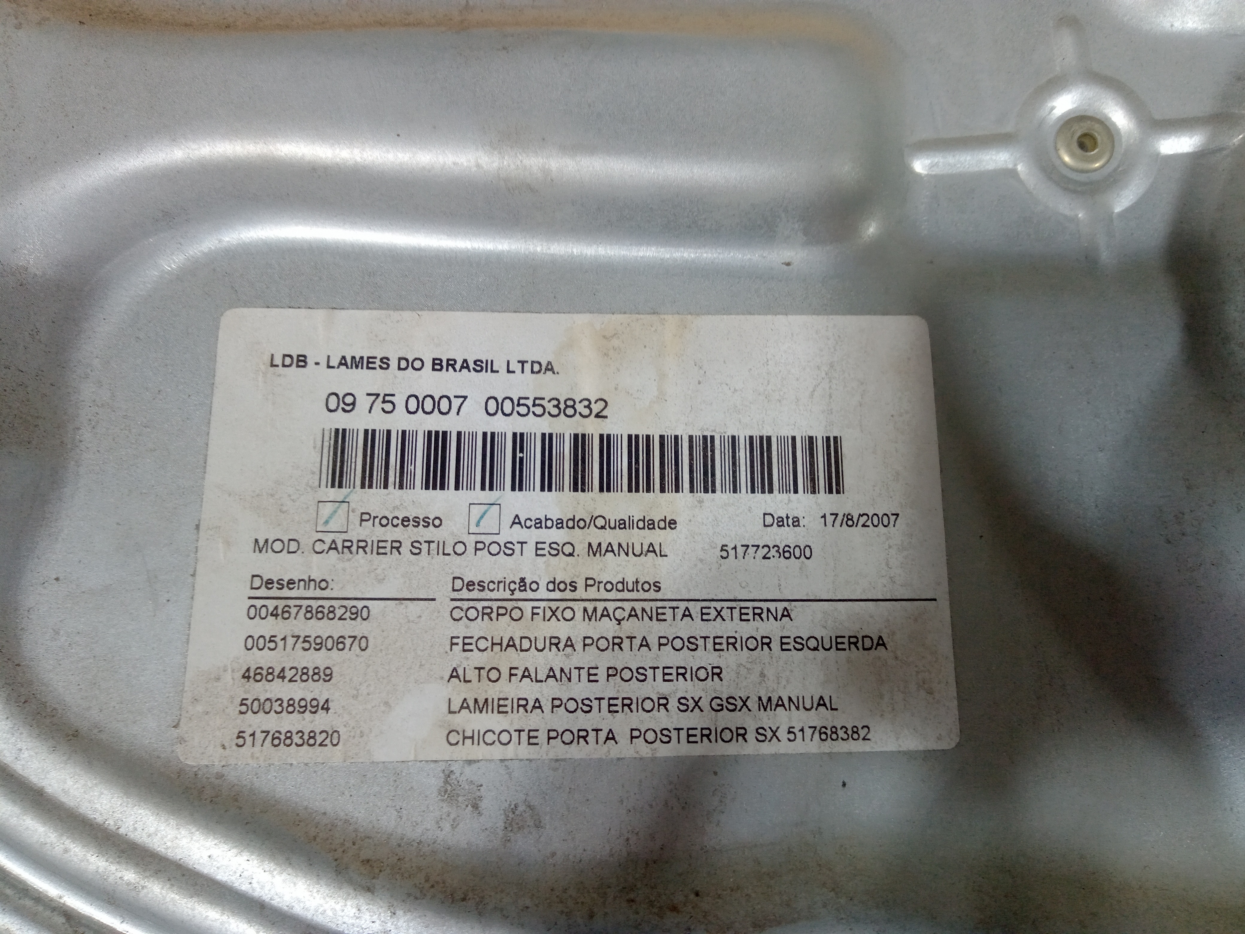 Maquina Vidro Porta Traseira Esquerda Fiat Stilo 2007 V157 2
