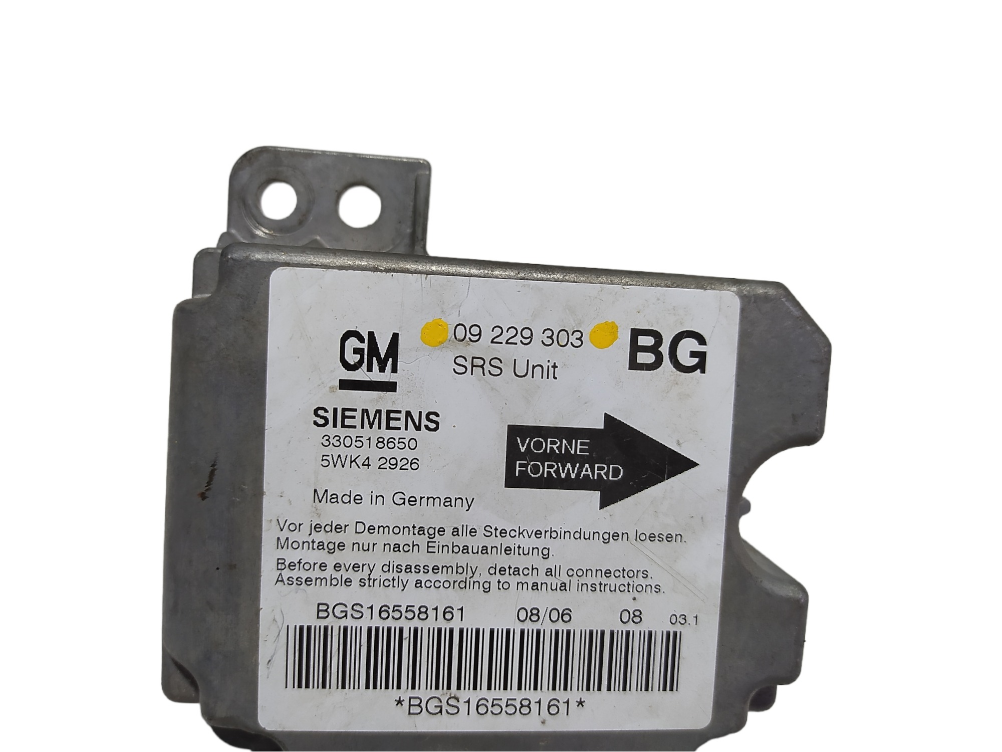 Módulo Central 09229303 Gm Zafira 2005 2.0 V472 2