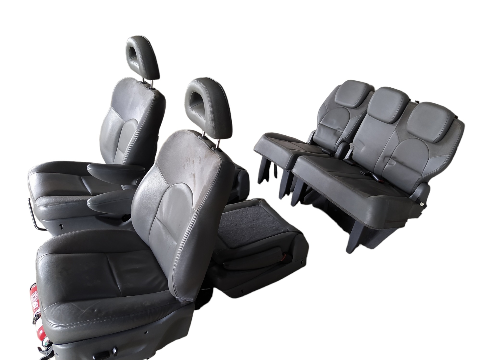 Jogo Banco Couro Chrysler Grand Caravan 3.3 V6 2006 V487 Cinza 2