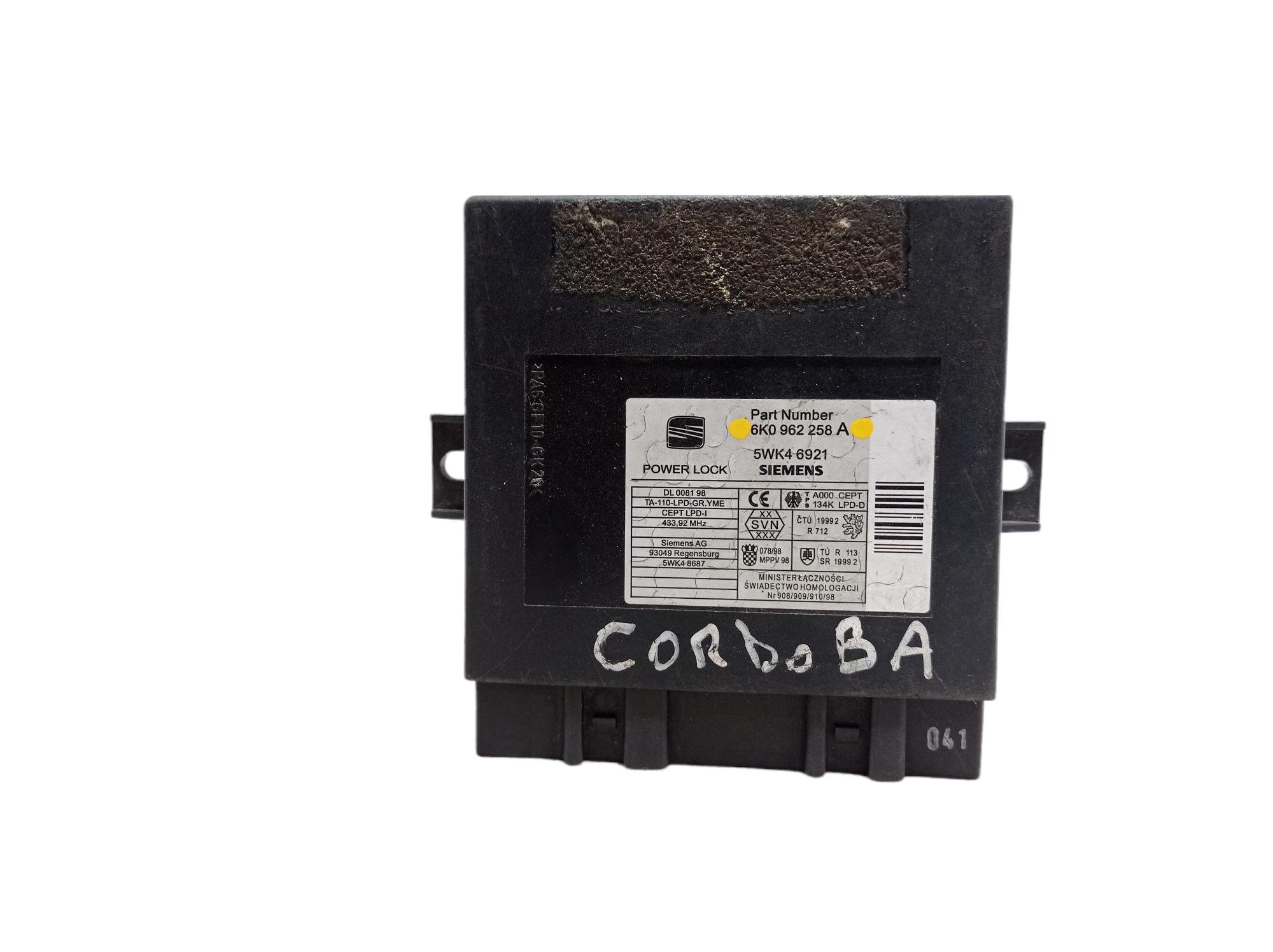 Modulo Conforto Seat Cordoba Ibiza 2000 6k0962258a V68 2