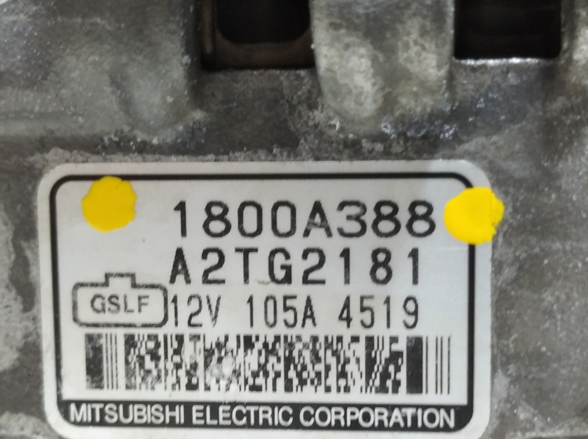 Alternador Mitsubishi Lancer 2014 2.0 V420 1800a388 8
