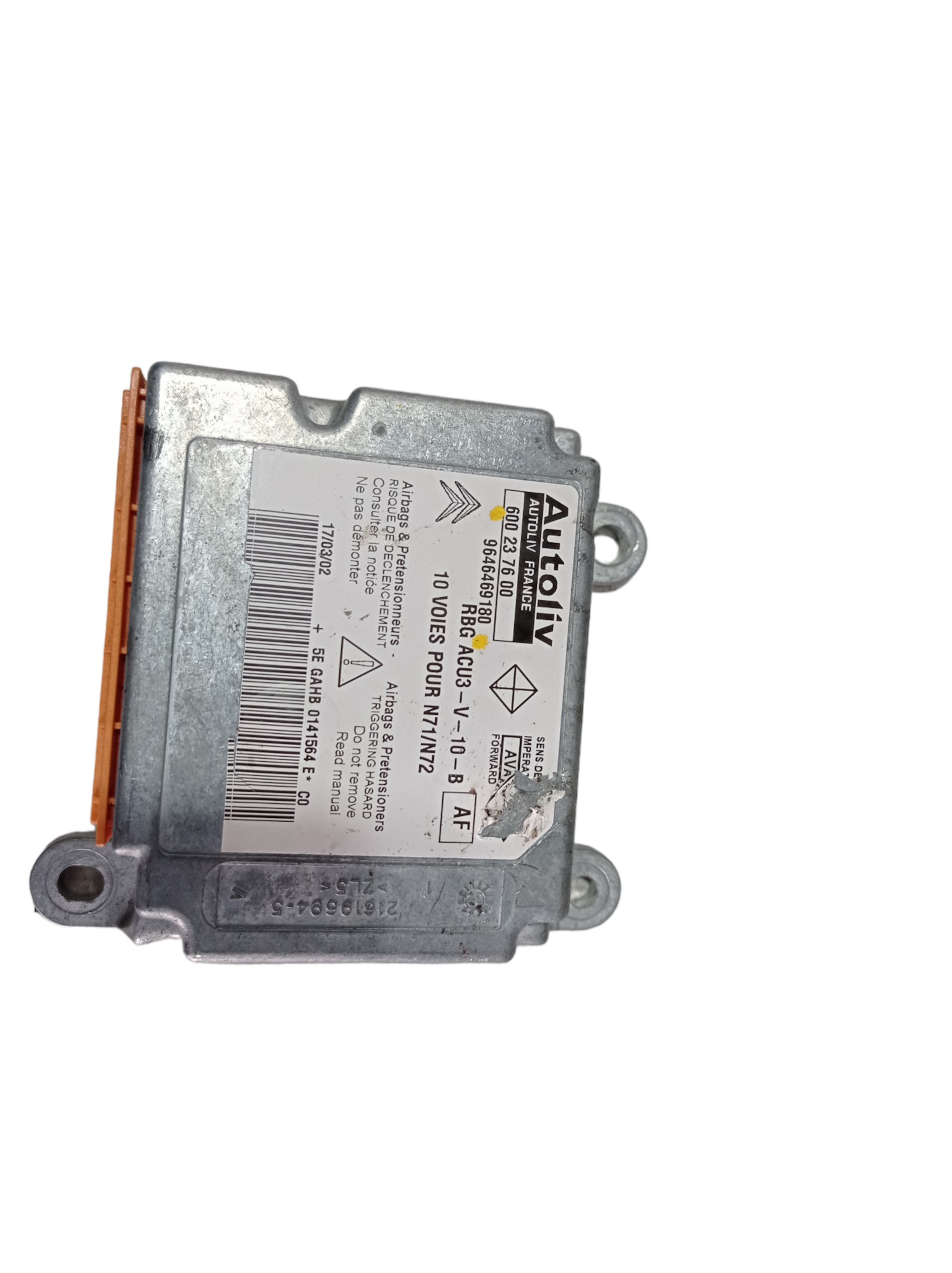Módulo Impacto 9646469180 Citroen Xsara 1.6 2002 V400 5