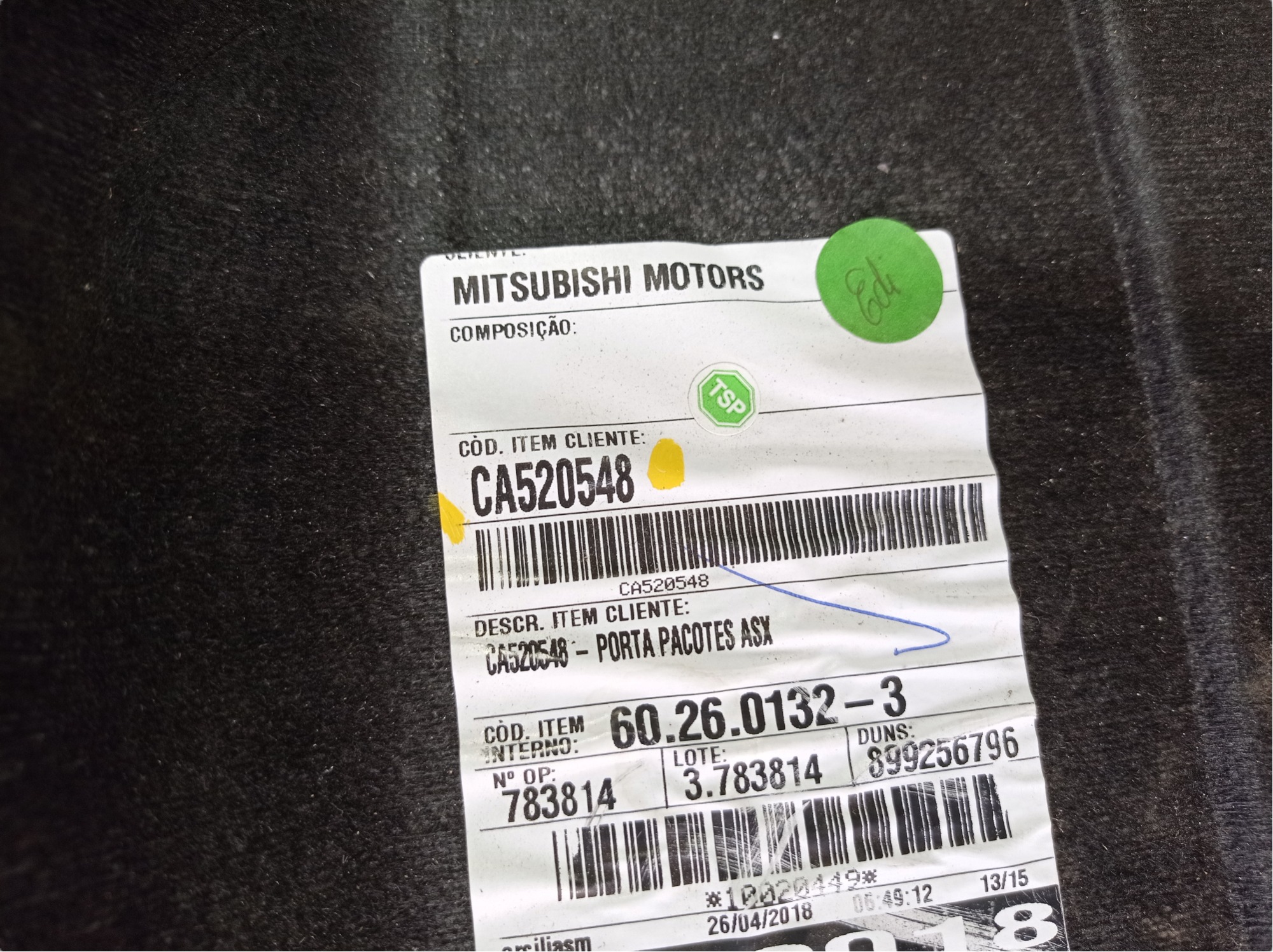 Tampão Bagagito Mitsubishi Asx 2011 A 2014 Ca520548 V332 6