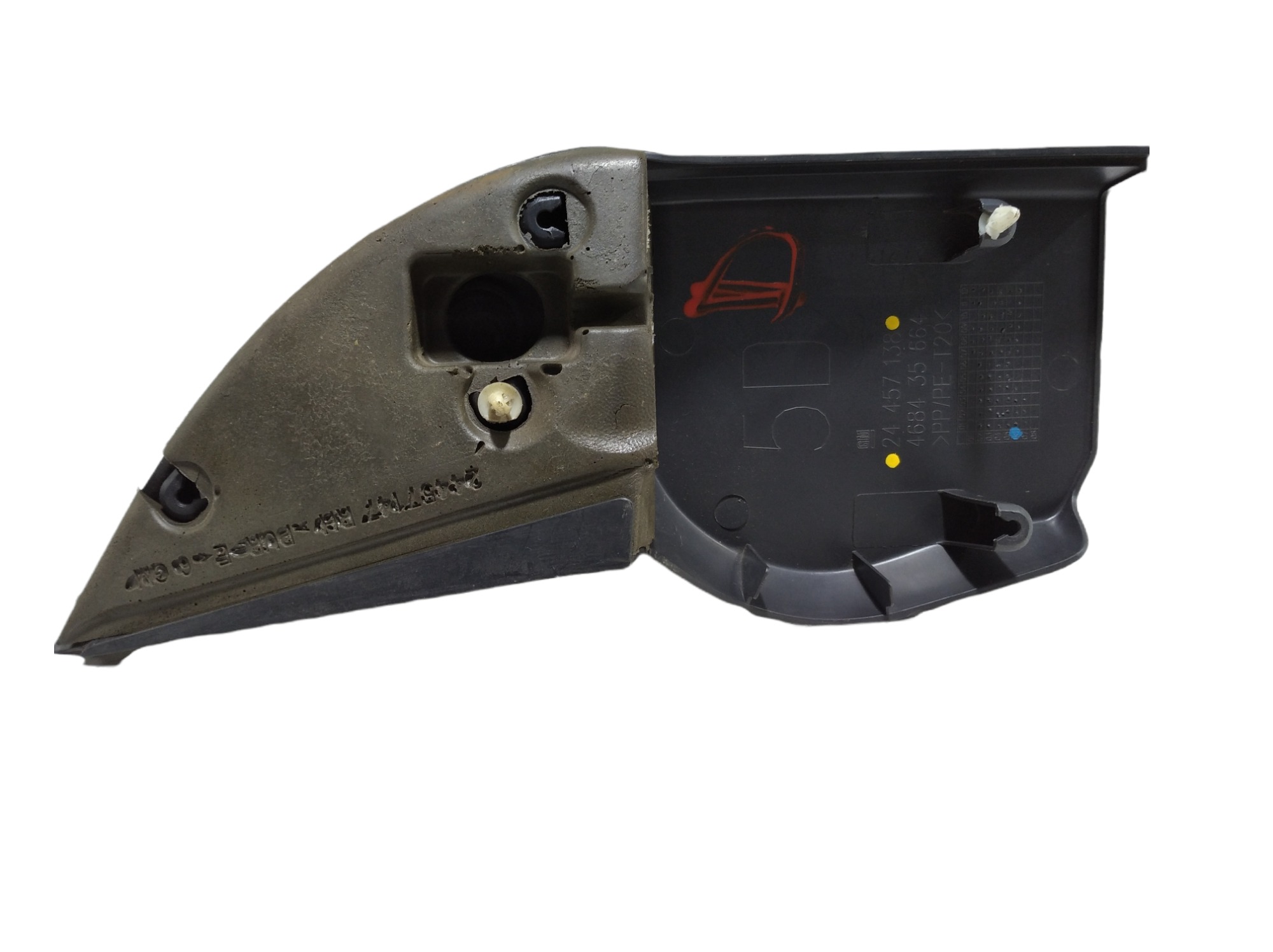 Acabamento Inter Retrovisor Direito Gm Corsa 2003 A 12 V280 Preto 2