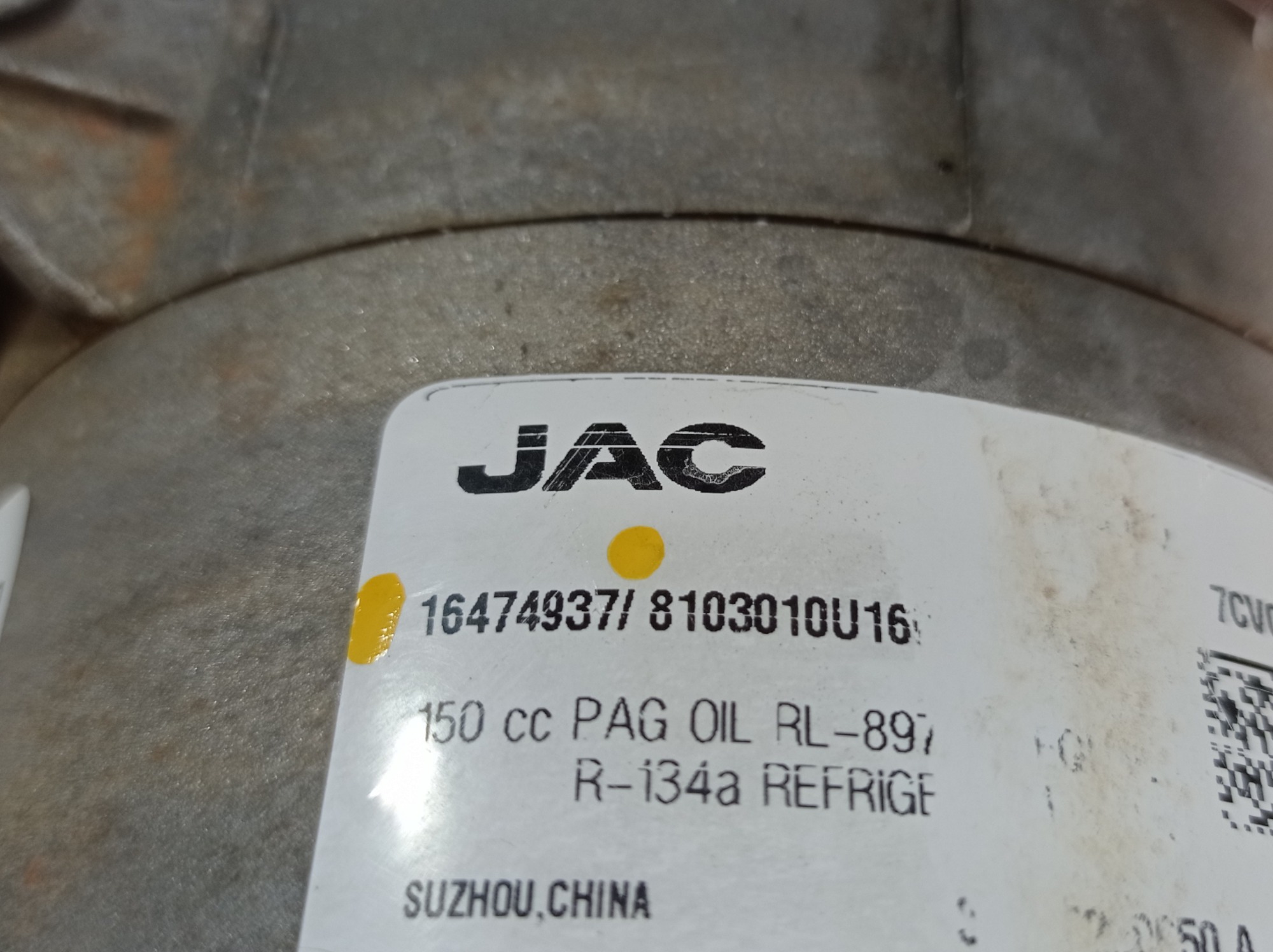 Compressor De Ar Jac T6 2.0 16v 2016 16474937 V554 6