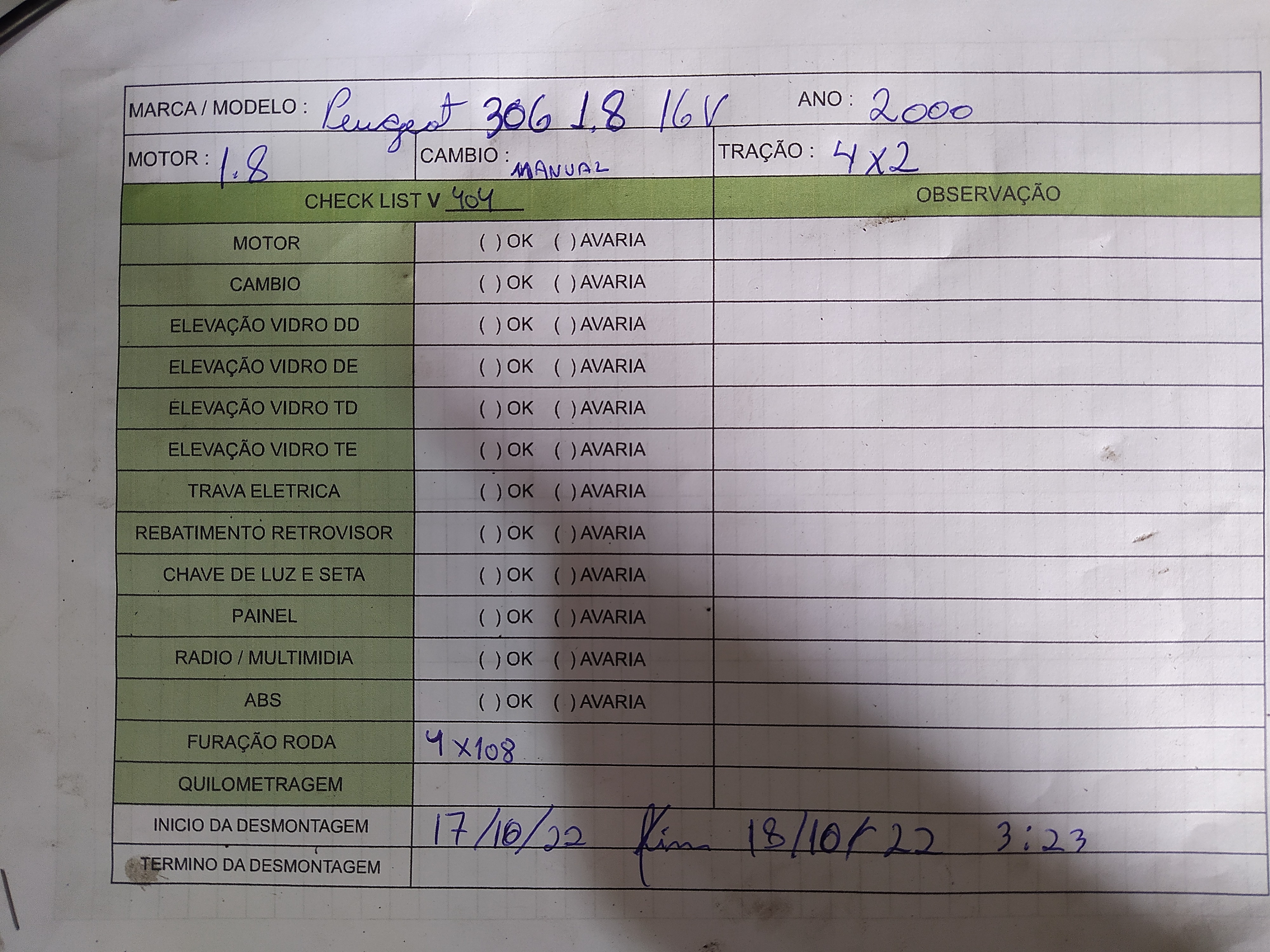 Peugeot 306 1.8 16v 2000 v404 informações geraiss 1