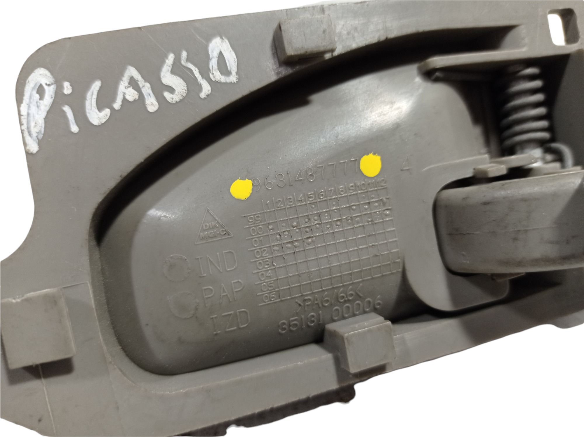 Maçaneta Interna Dianteira Esquerda Picasso 2002 V286 Cinza Dianteira 5