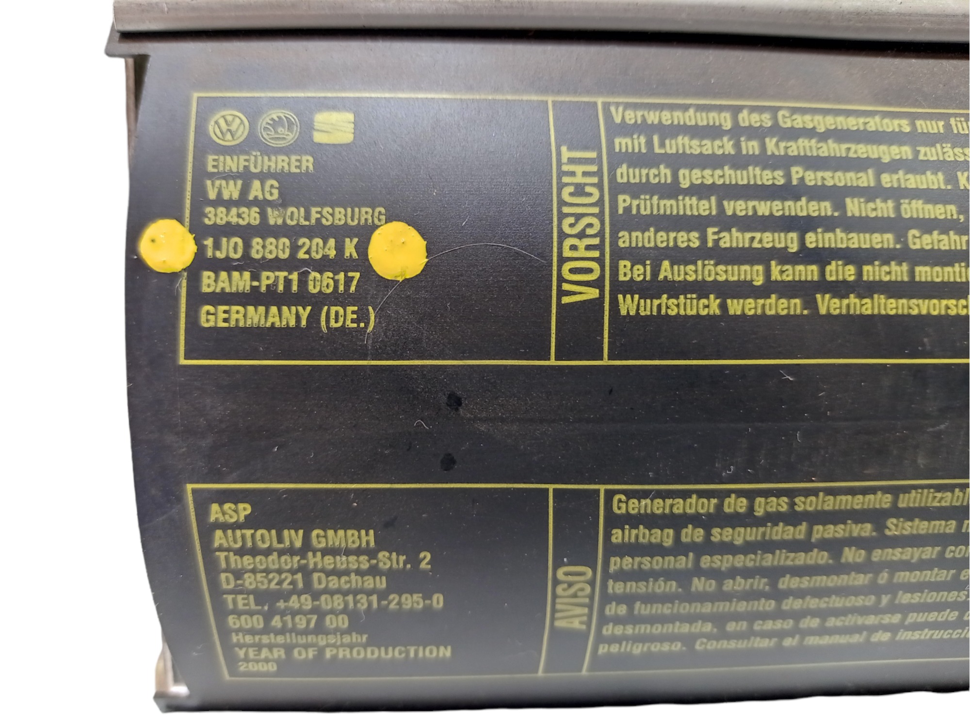 Bolsa 1j0880204k Vw Golf 2001 2.0 V454 3