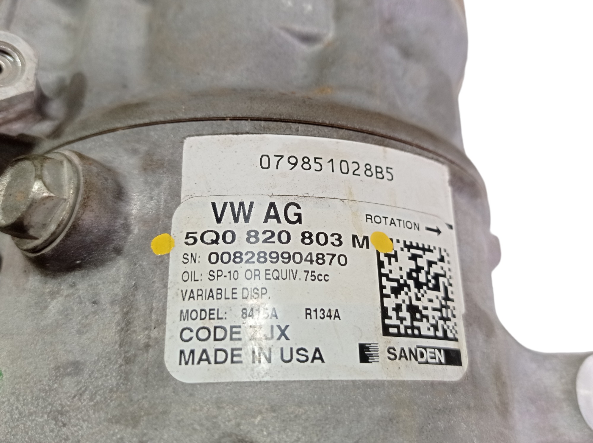 Compressor Ar Vw Golf Gti 2019 5q0820803m V563 8