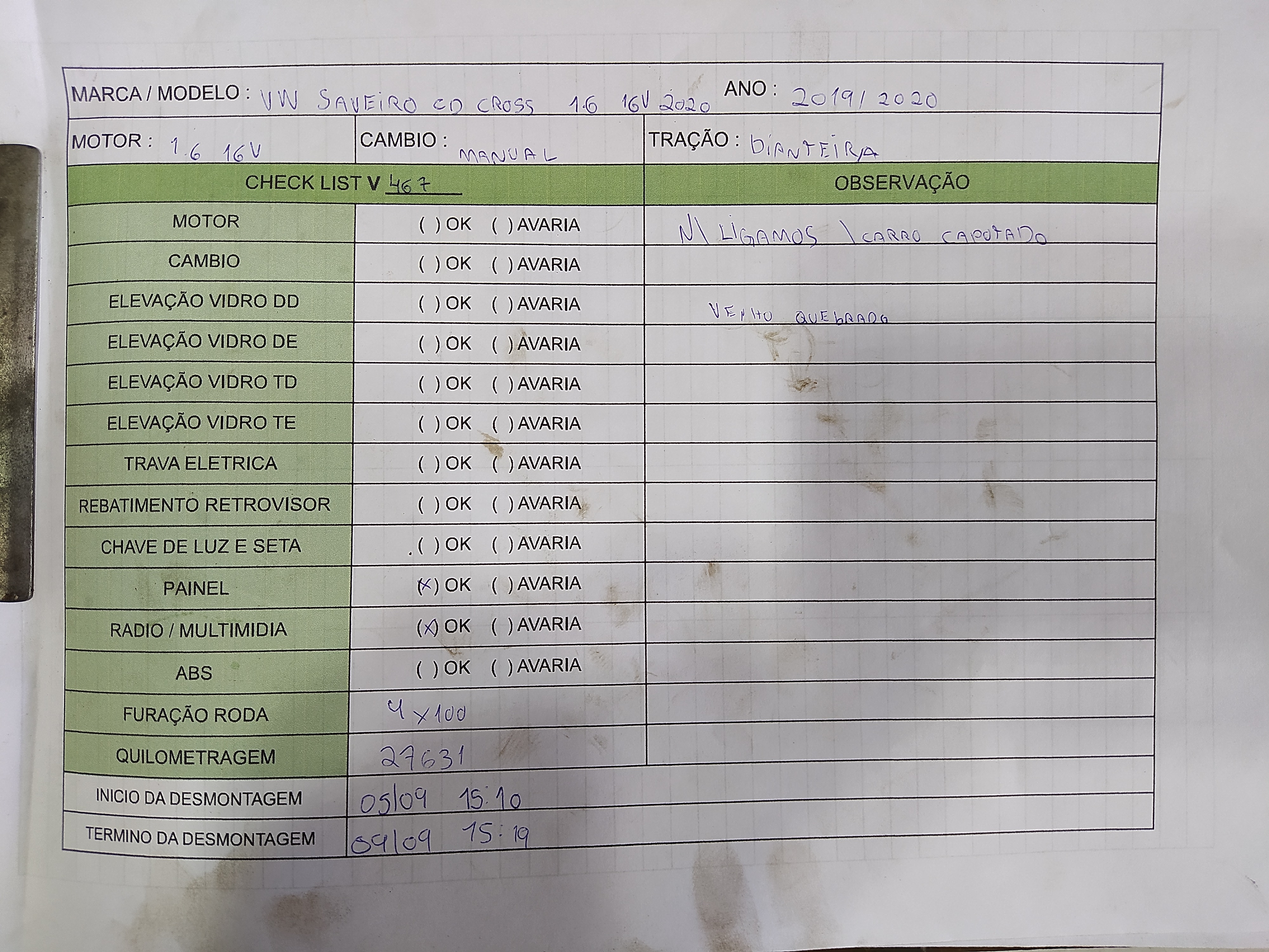 Sucata saveiro cd cross 2020 informações gerais v467 1