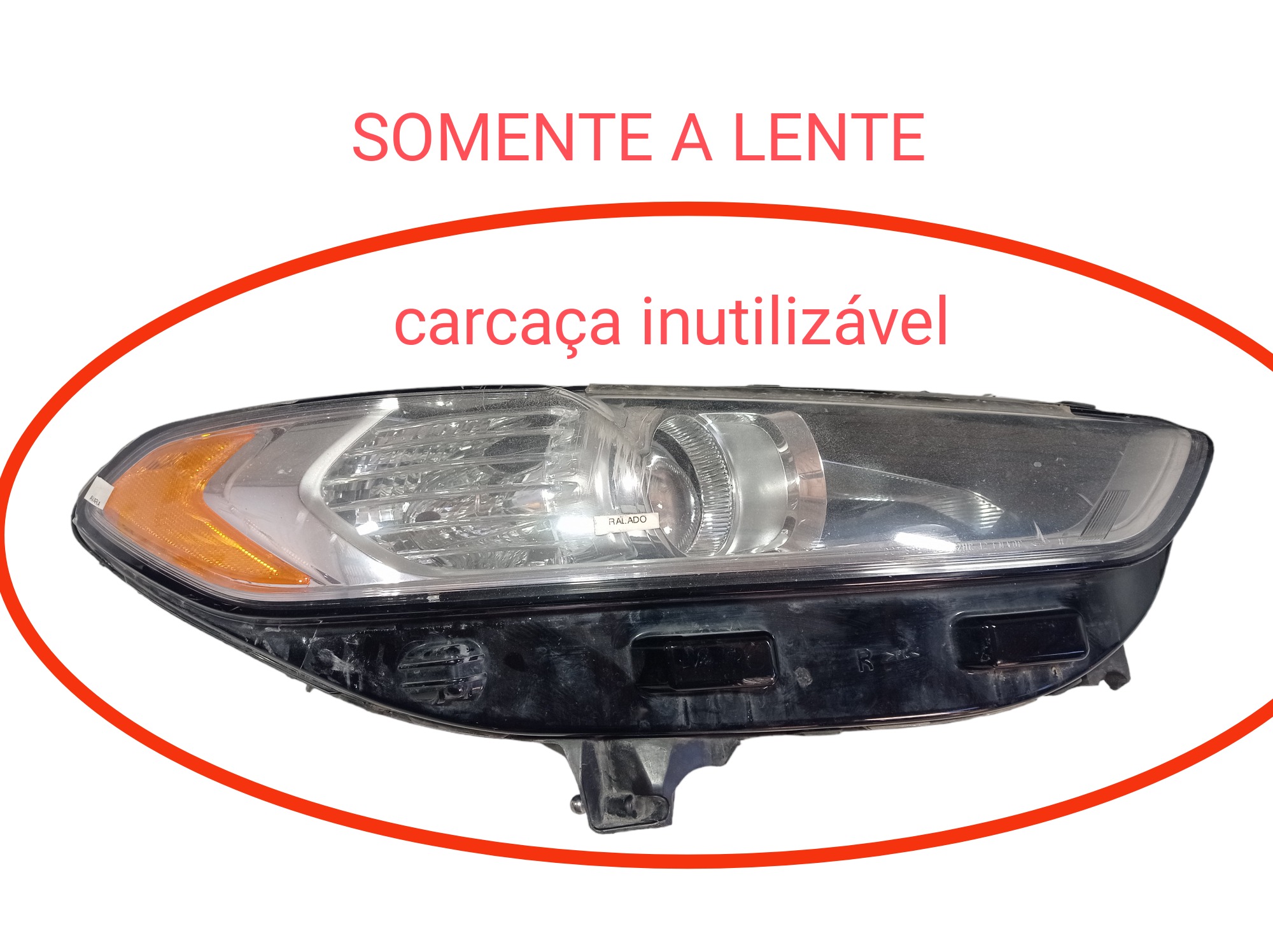 Lente Farol Direito Ford Fusion 2013 A 2016 V464 1
