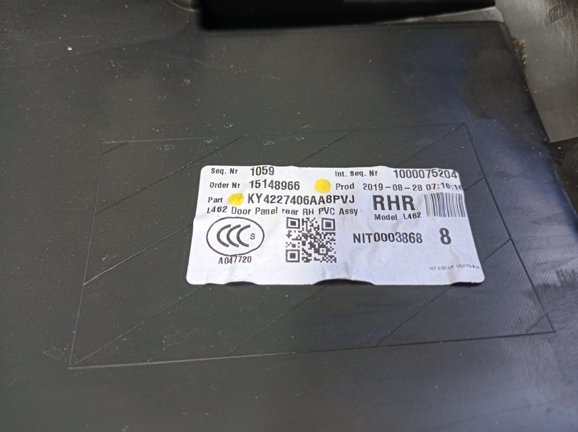Forro Porta Traseira Direita Discovery 5 2019 V562 Preto