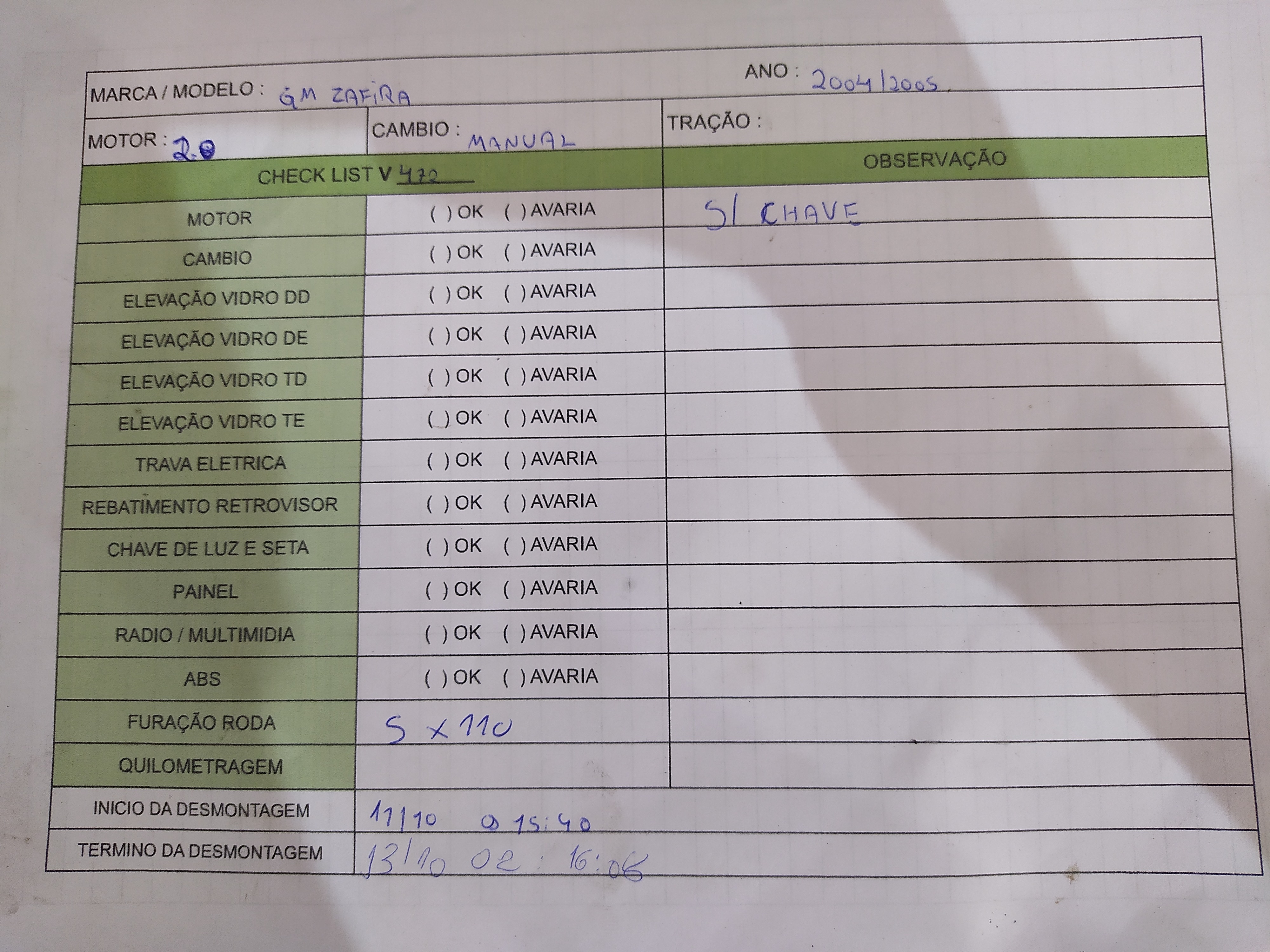 Gm Zafira 2.0 2005 v472 informações gerais 1