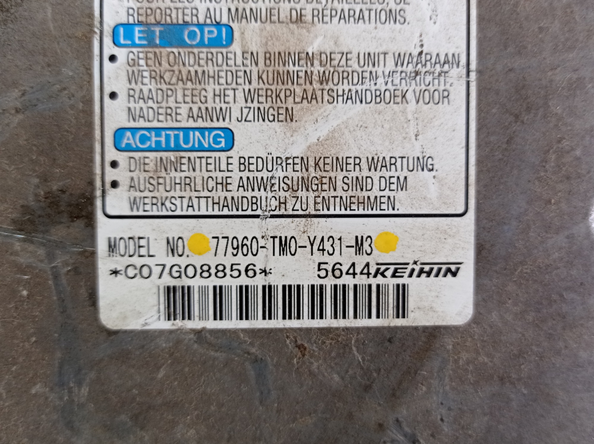 Módulo 77960tm0y431m3 Honda City Dx 1.5 16v 2011 V477 7