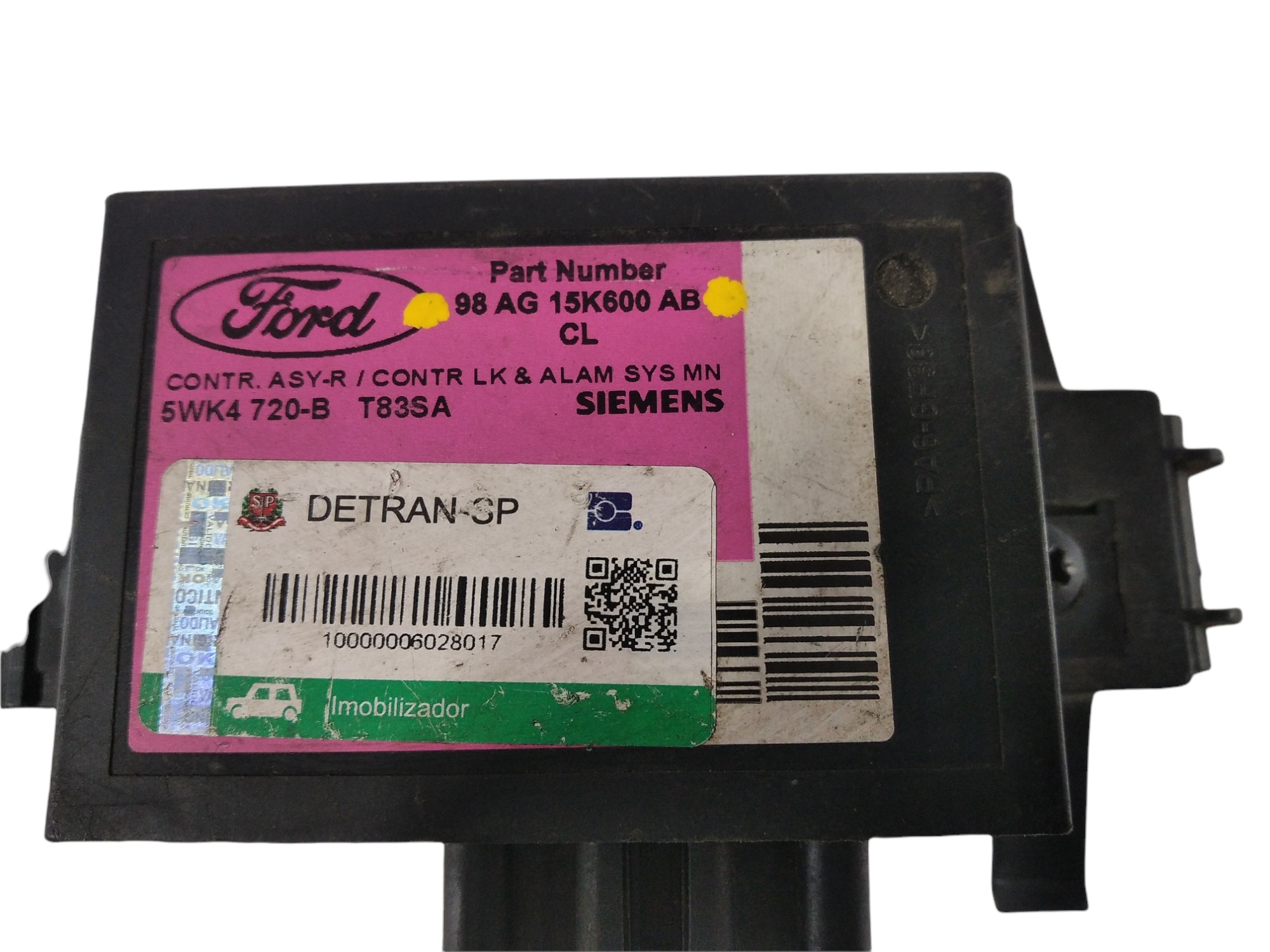 Modulo Alarme Imobilizador Ford Focus 98ag15k600ab V7 2