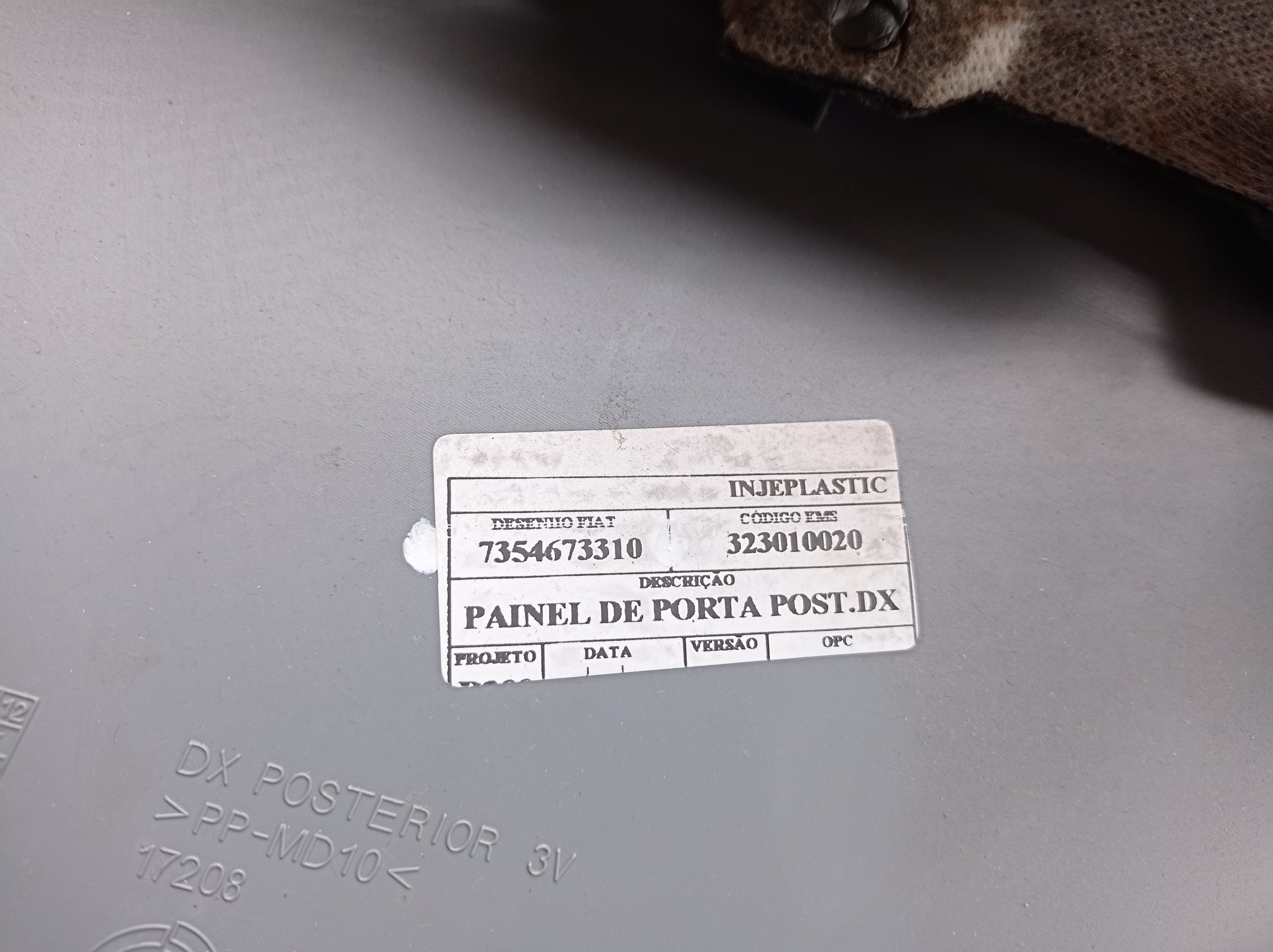 Forro Porta Traseiro Direito Fiat Linea 2009 2010 V433 Cinza 8