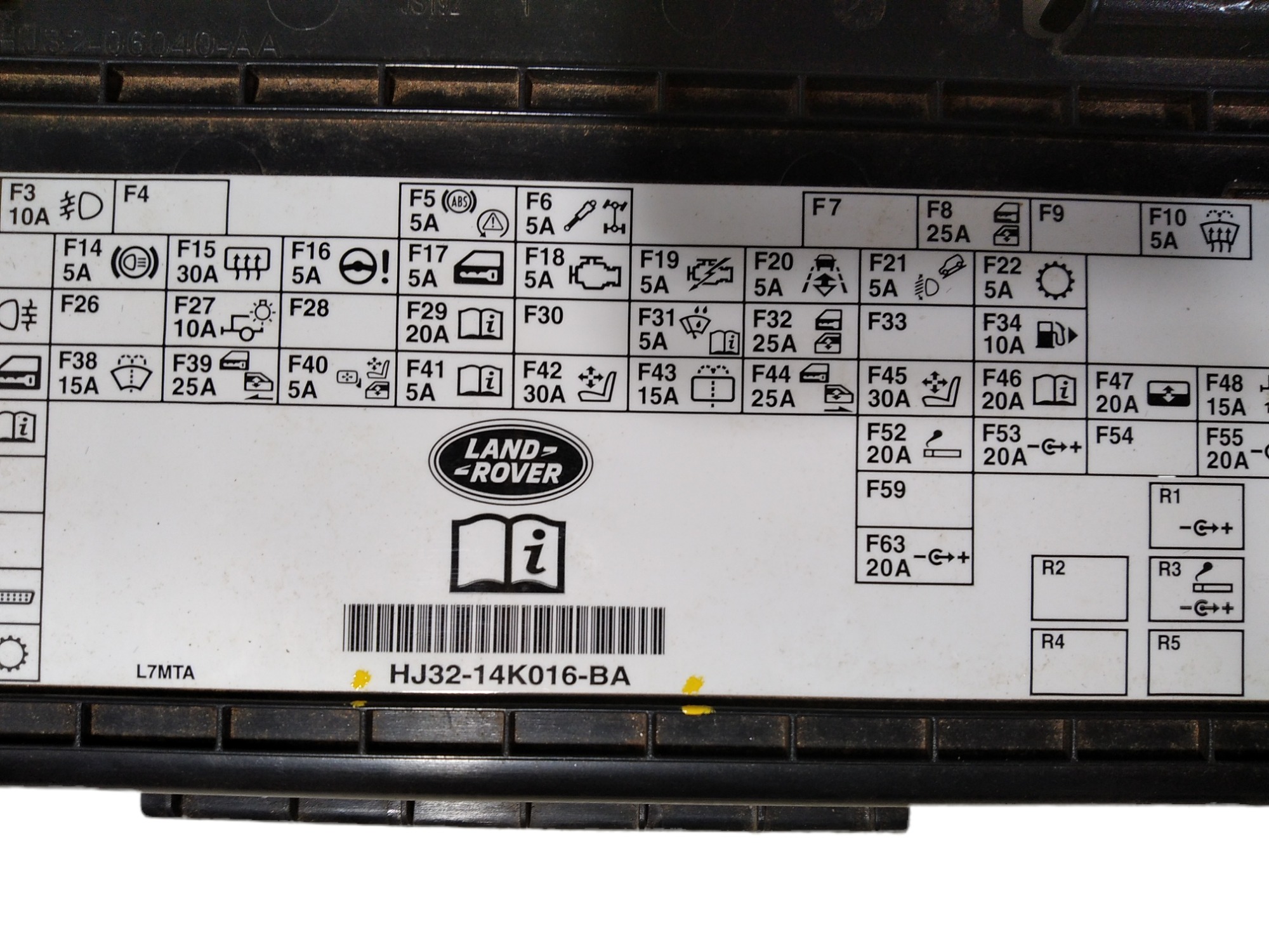 Tampa Caixa Fusível Int Land Rover Discovery 15 2018 V321 7