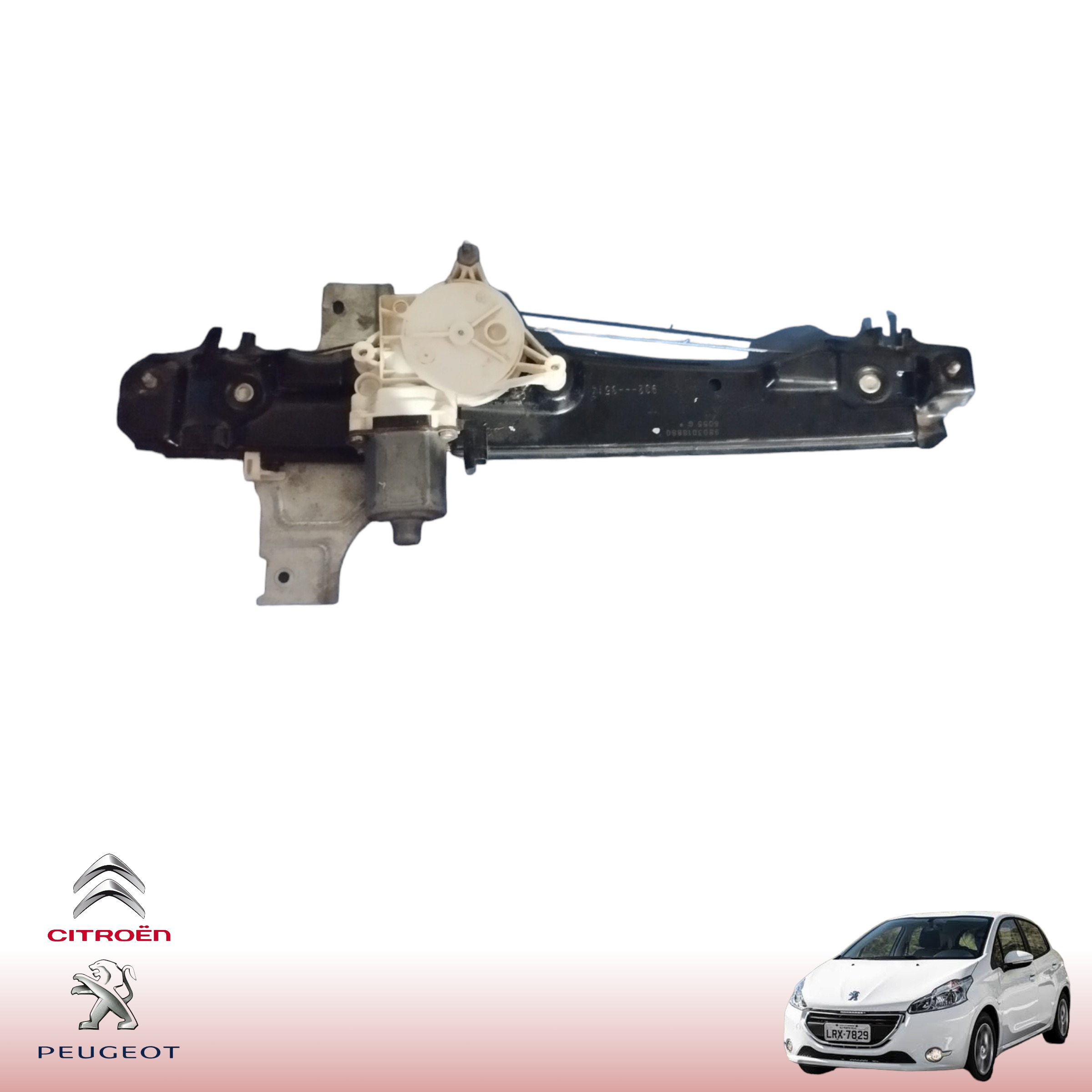 Máquina Vidro Traseira Esquerda Peugeot 208 2015 9803018880 2