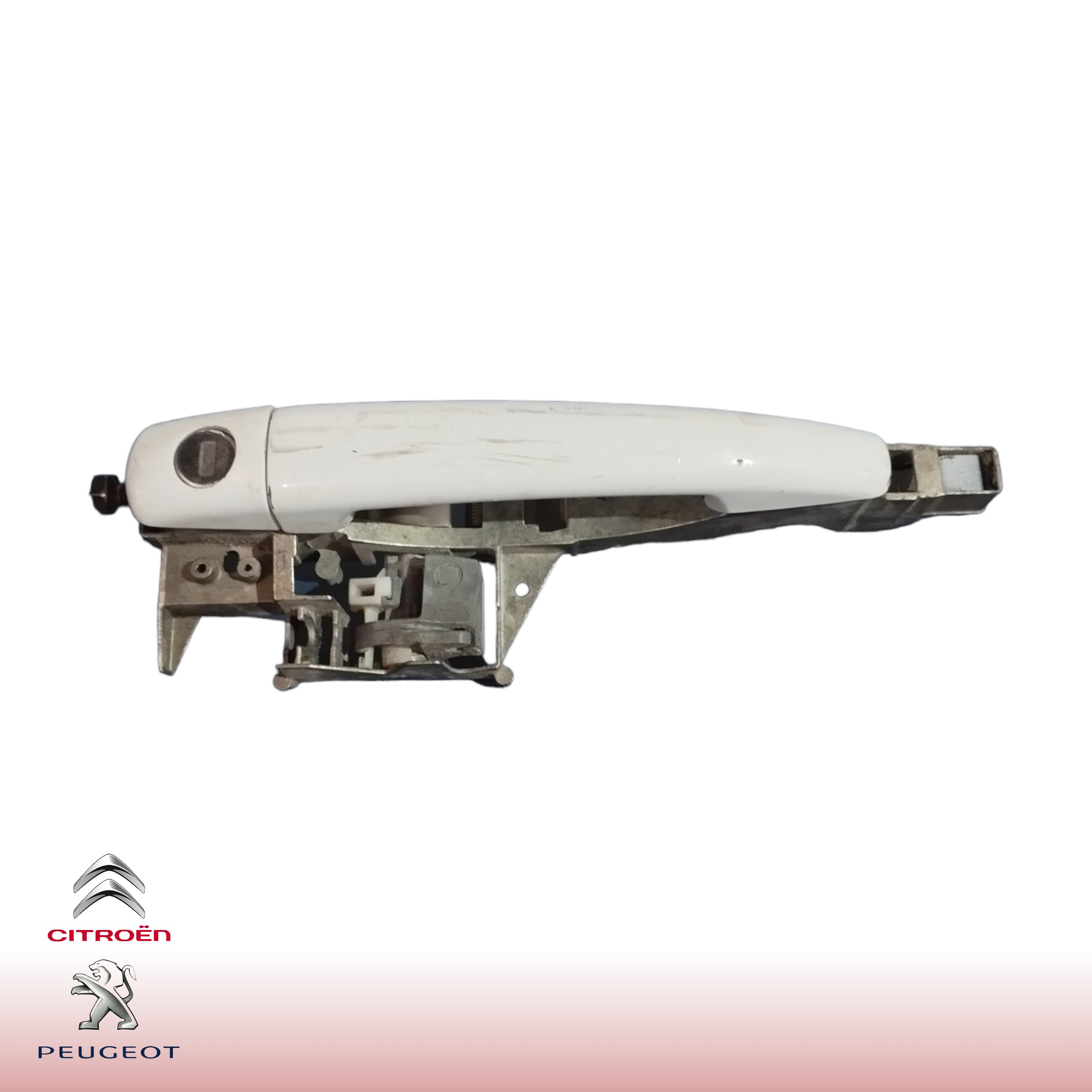 Maçaneta Dianteira Esquerda Peugeot 308 Citroen C3 2011/16 Branco Dianteira