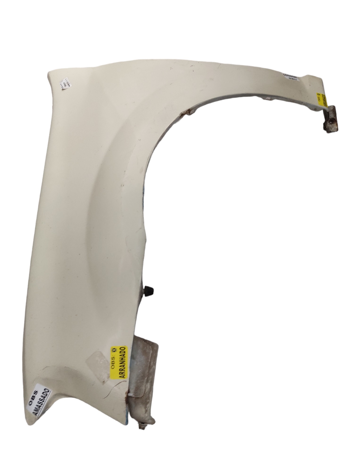 Paralama esquerdo Renault logan 07 a 2012 branco