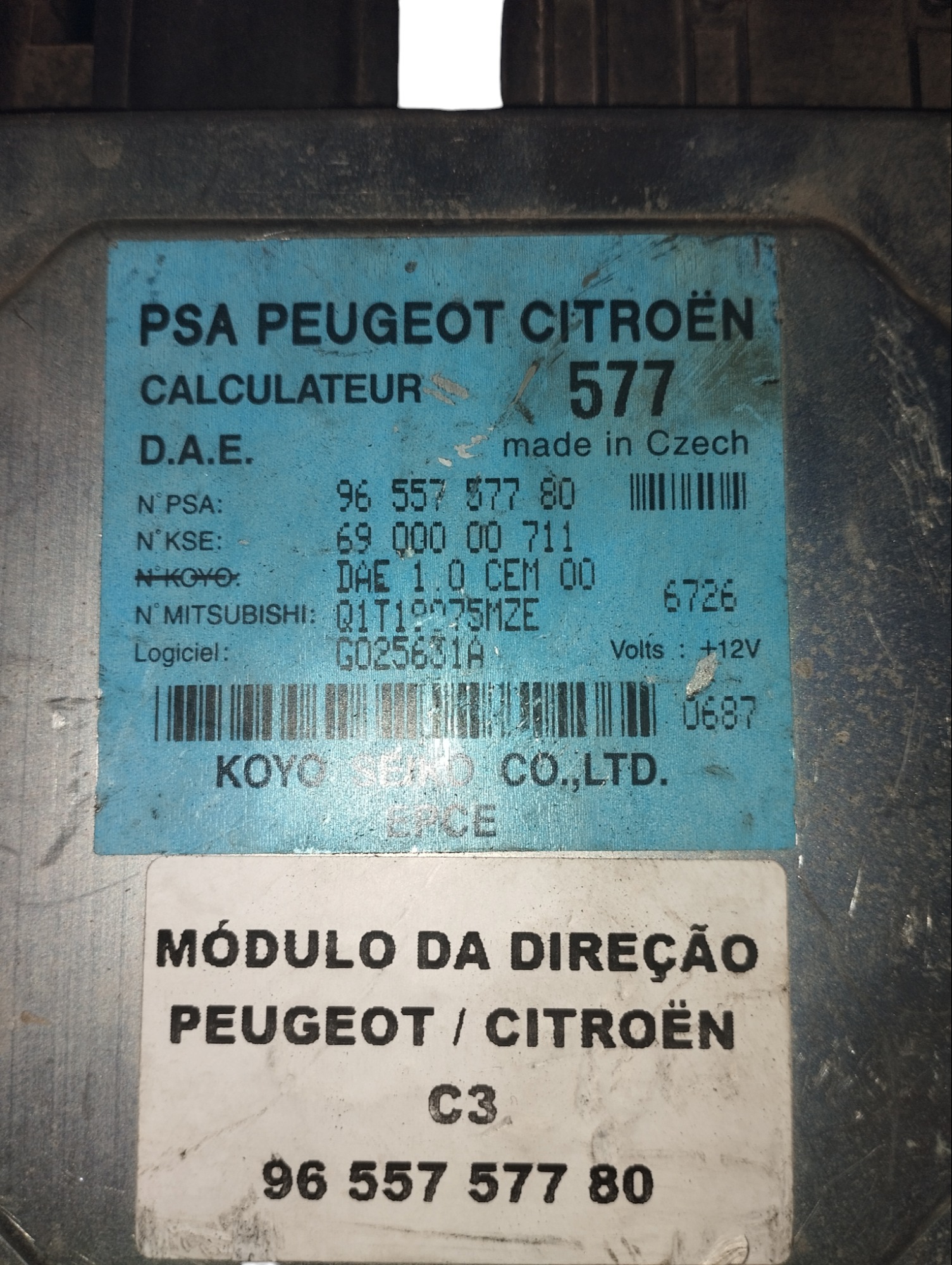 Módulo Direção Elétrica Citroen C3 C4 Peugeot 307 9655757780 3