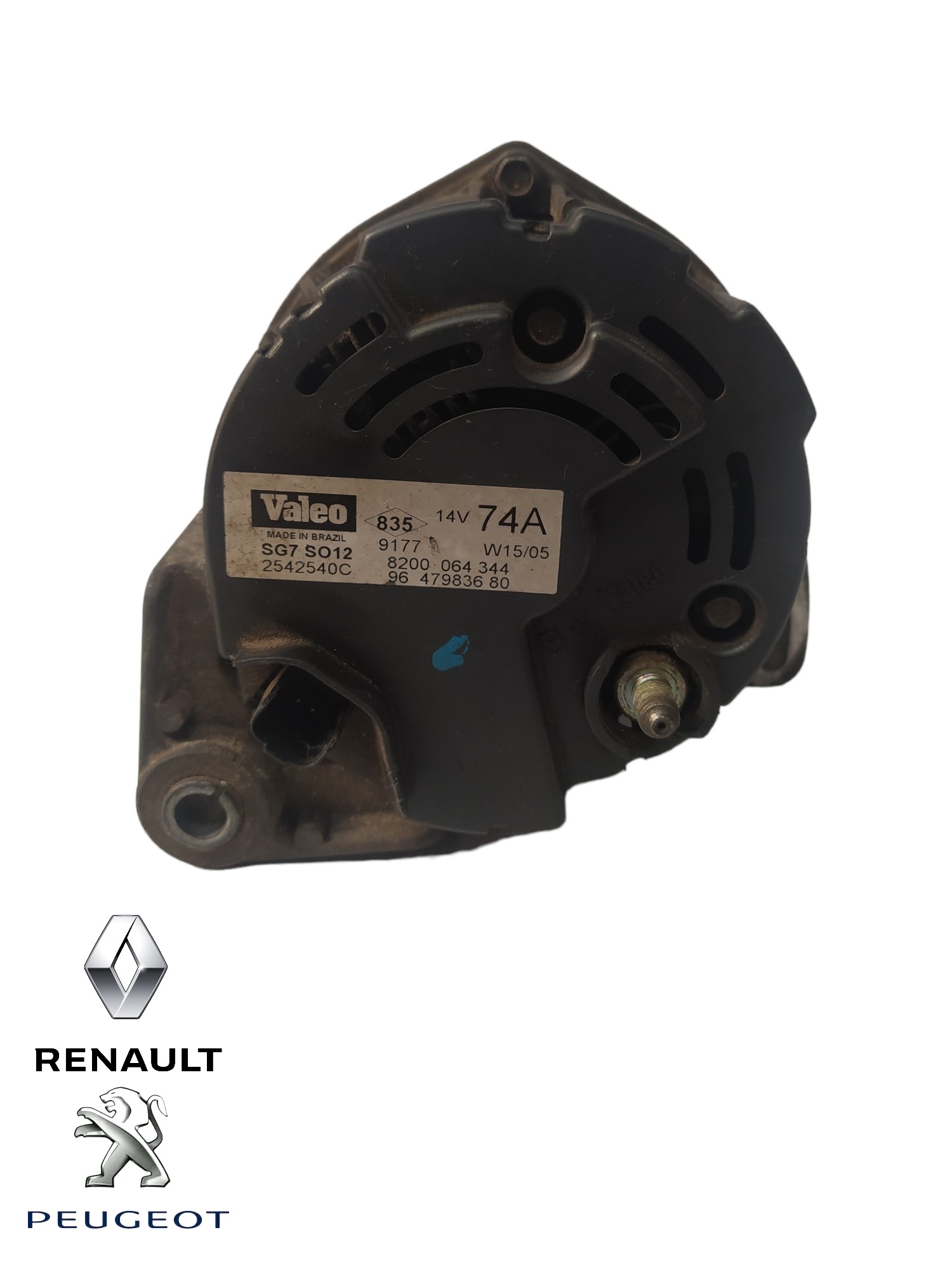 Alternador Peugeot 206 Sandero Logan Clio Kangoo 9647983680 3