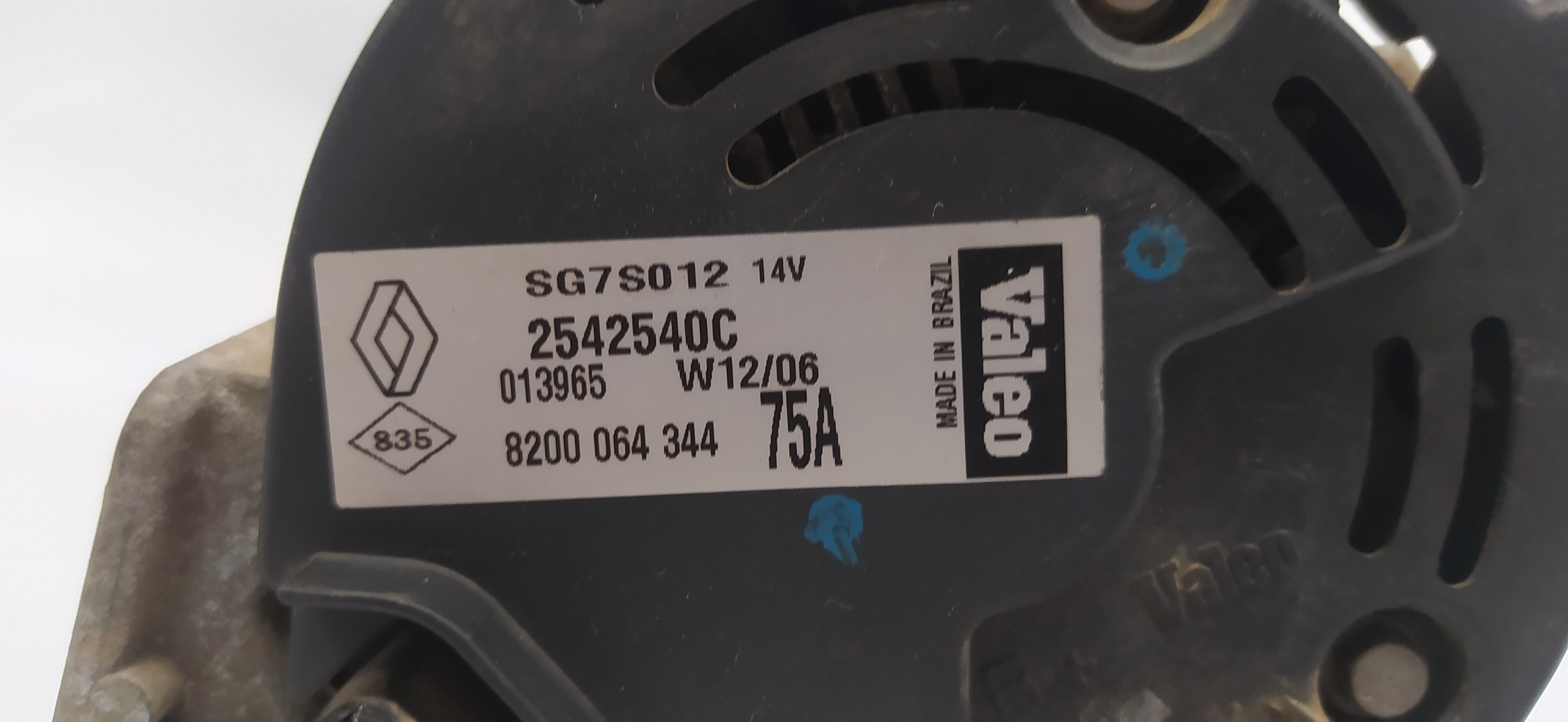 Alternador Peugeot 206 Renault Clio Kangoo 1.0 8v 2542540c 7