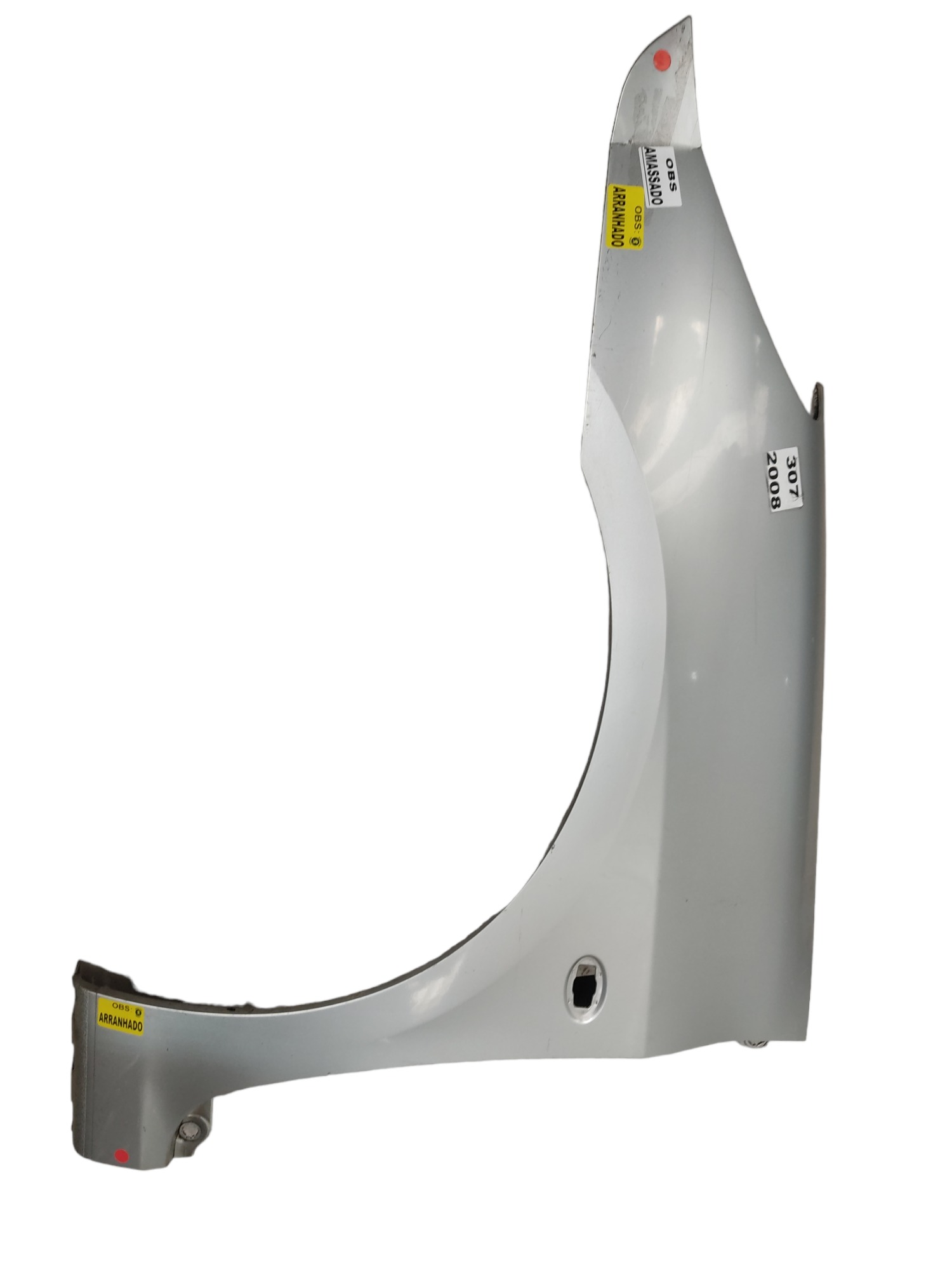 Paralama esquerdo Peugeot 307 06 a 2012 prata