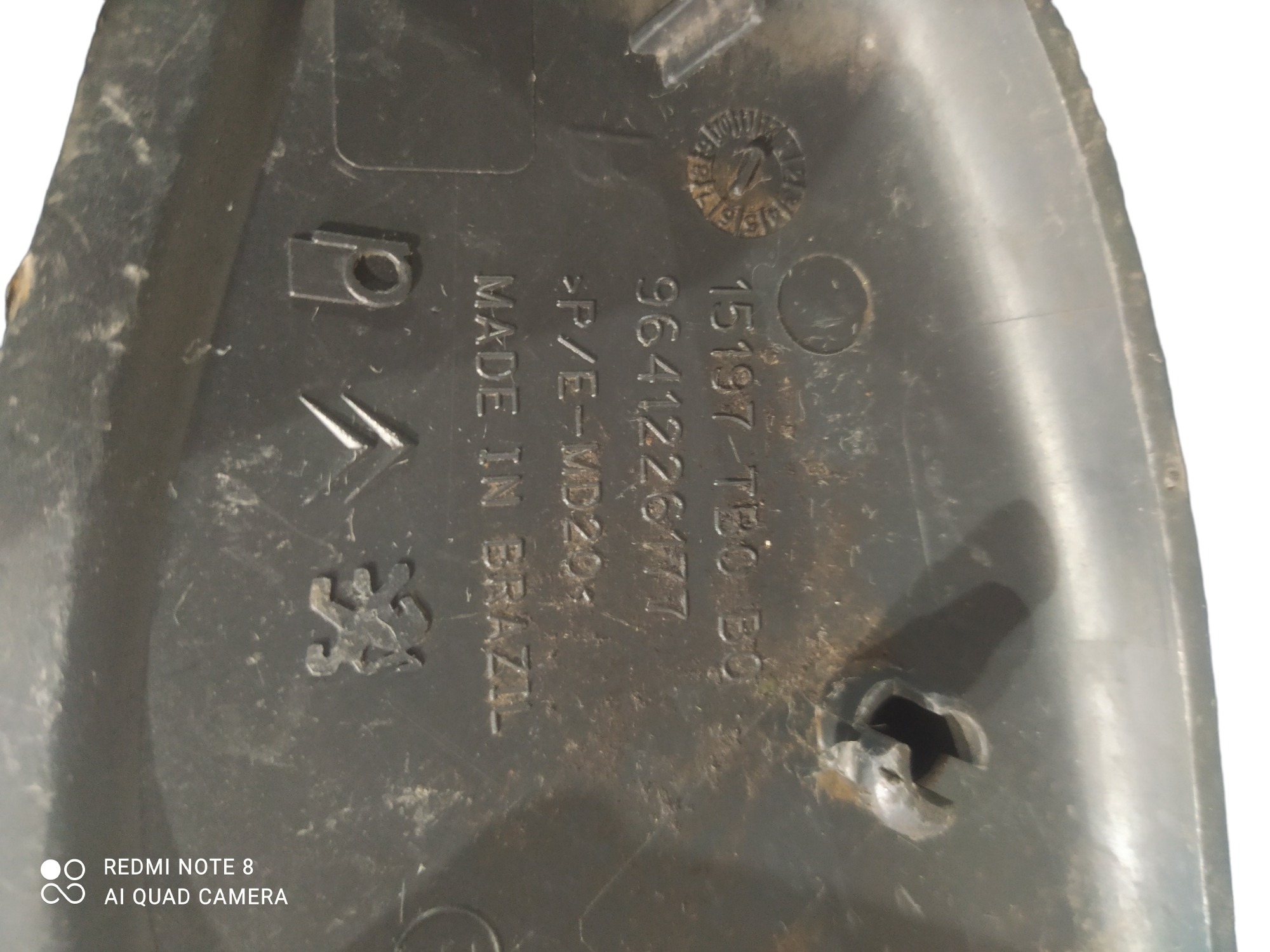 Acabamento Interno Retrovisor Lado Esqurdo Citroën C3 Preto 3