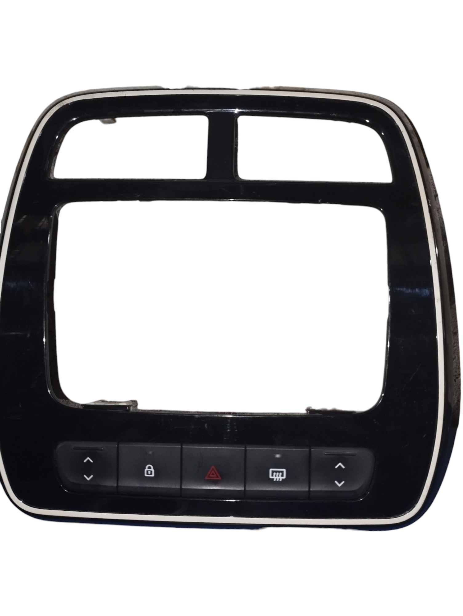 Acabameto Do Radio  Botão Alerta Renault Kwid 2018 Preto 5