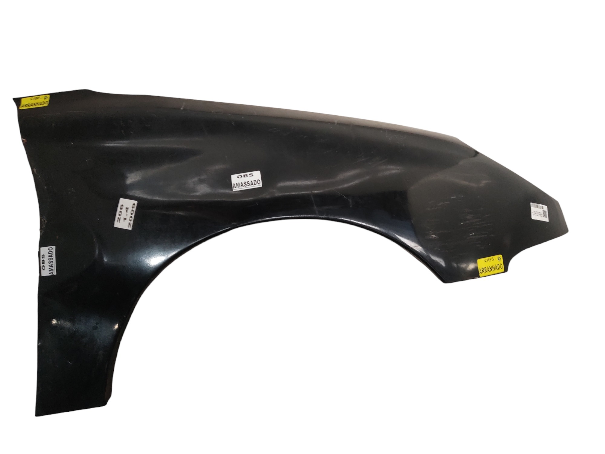 Paralama direito Peugeot 206 99 a 2010 preto