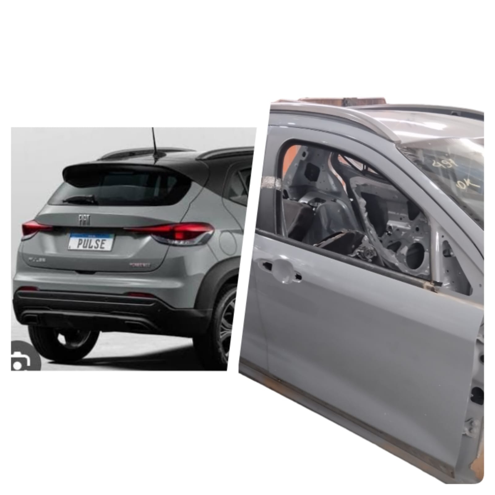 Porta Dianteira Direita Fiat Pulse Audace 2022 Original  Dianteira Direito Cinza