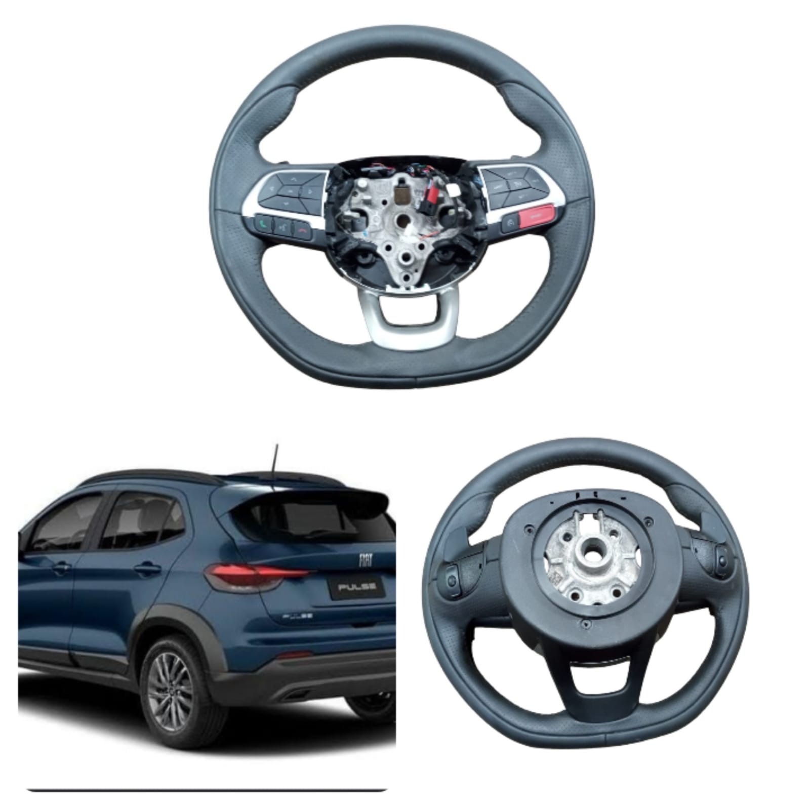 Volante Com Comando Fiat Pulse 1.0 3cc Turbo 2022 2023 Preto
