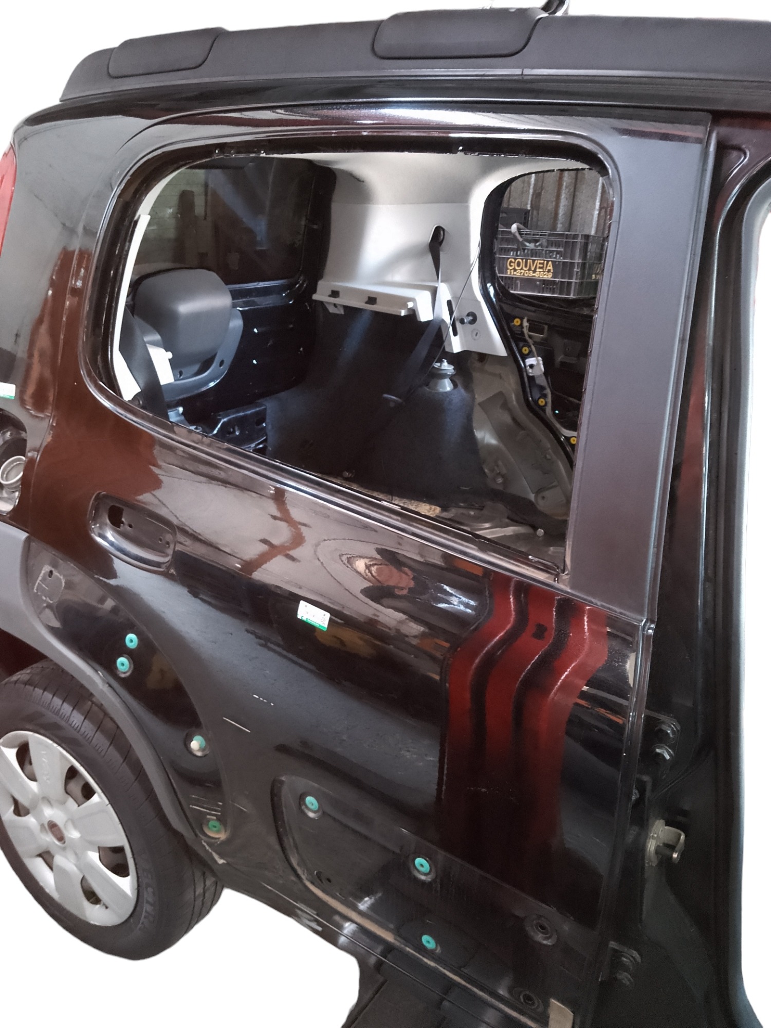 Porta Traseira Direita Fiat Uno Way 2014 Original  Traseira Direito Preto