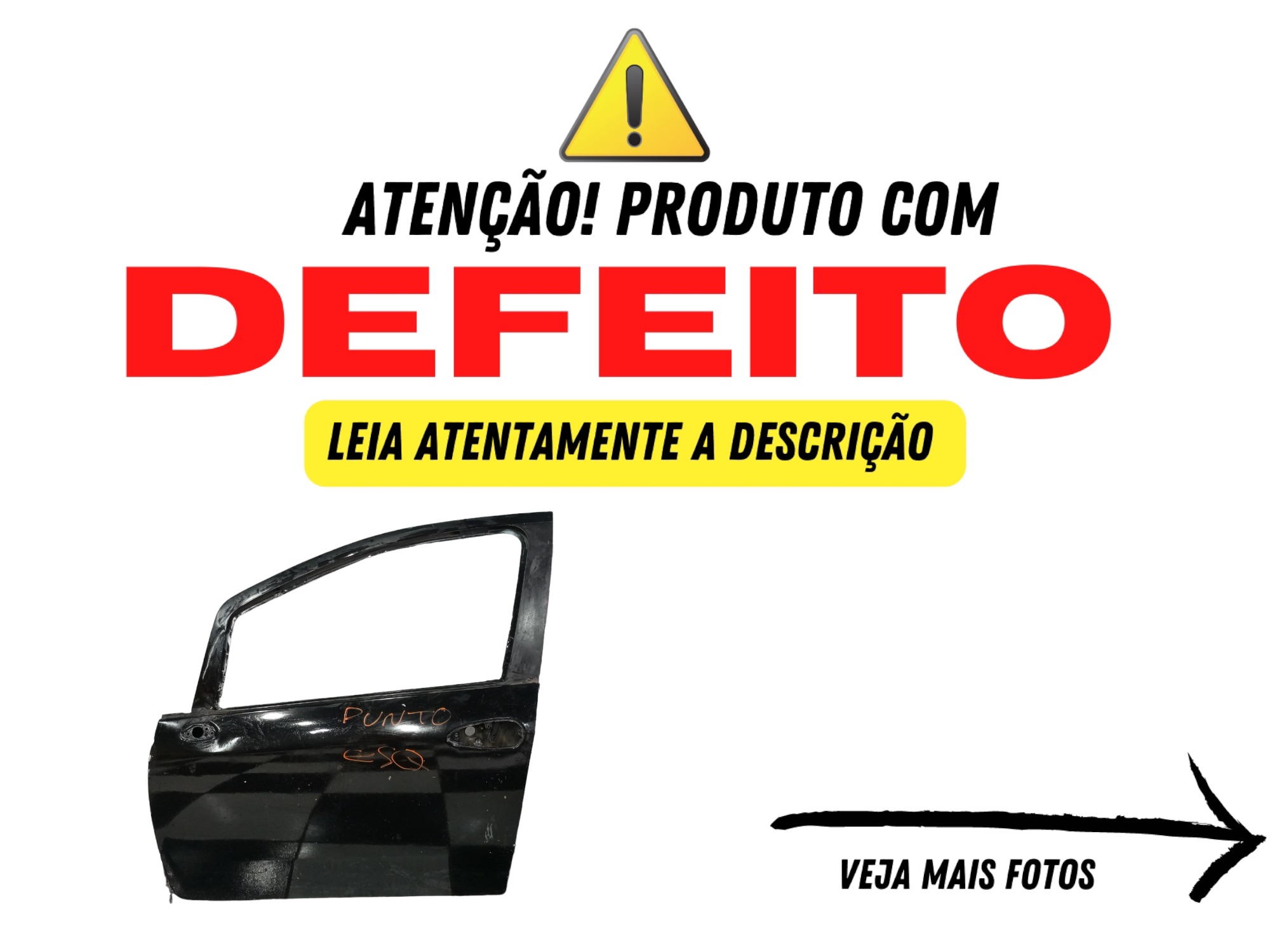 Porta Fiat Punto 2008 2016 Dianteira Esquerda Com Defeito 3