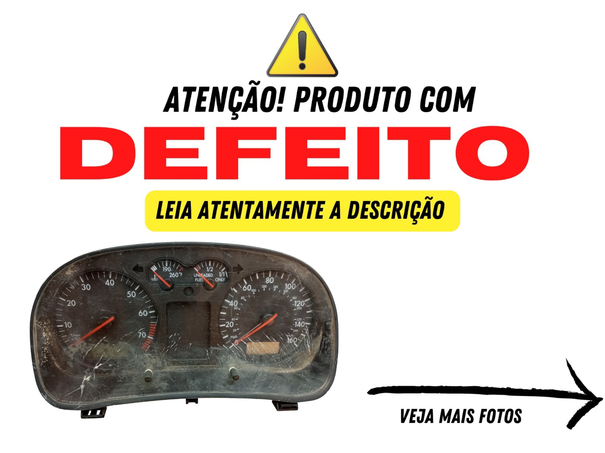 Painel De Instrumentos Golf Vr6 160mph 99 Velocimetro Vw 1