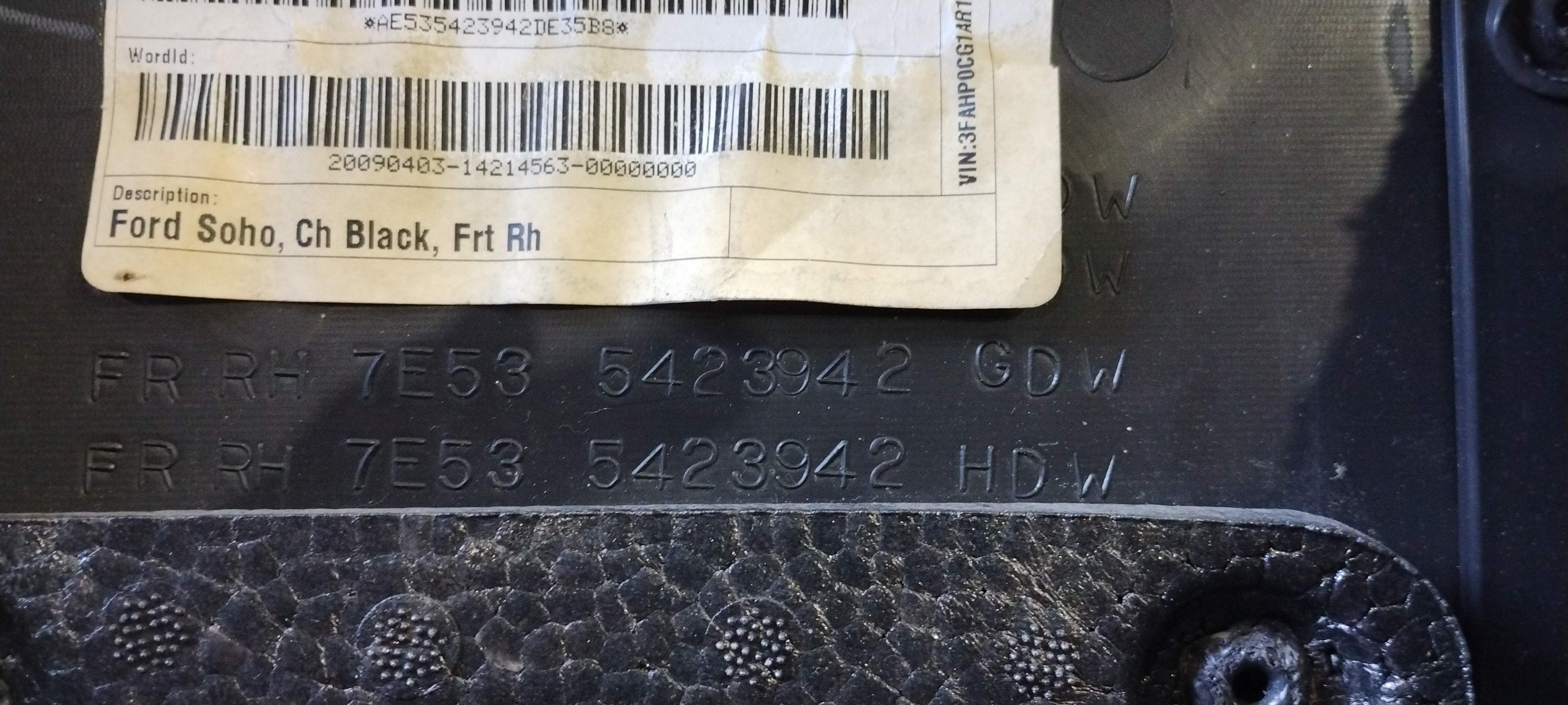 Forro De Porta Dianteiro Direito Ford Fusion 09/12 Preto 3