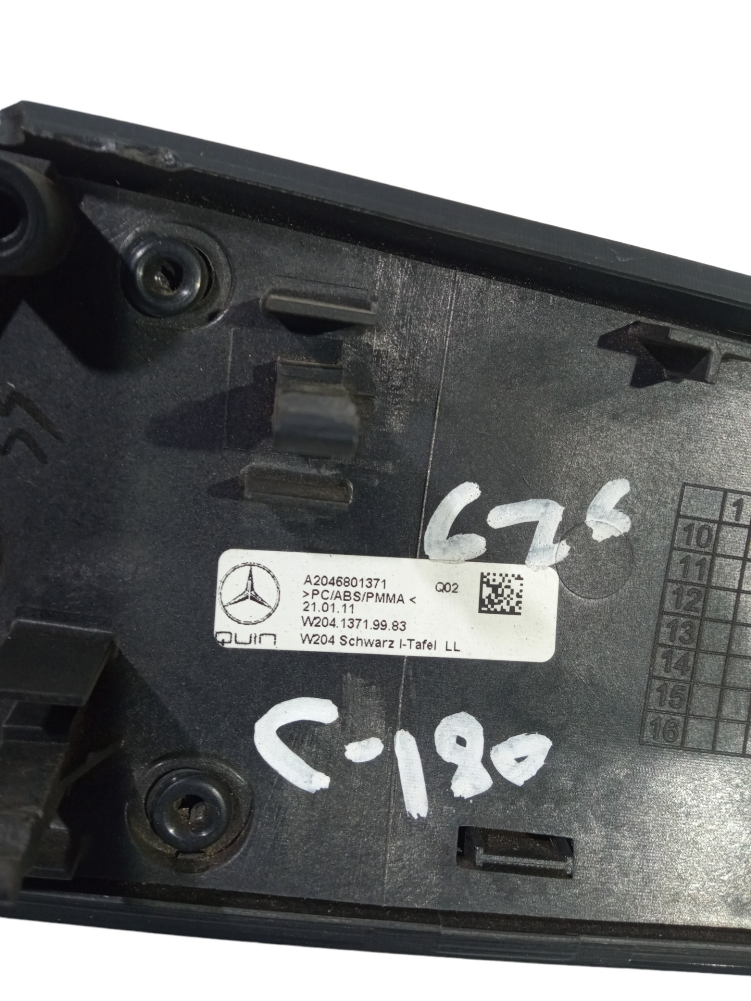 Moldura Central Painel Difusor Ar Mercedes C180 2011 A 2014 5