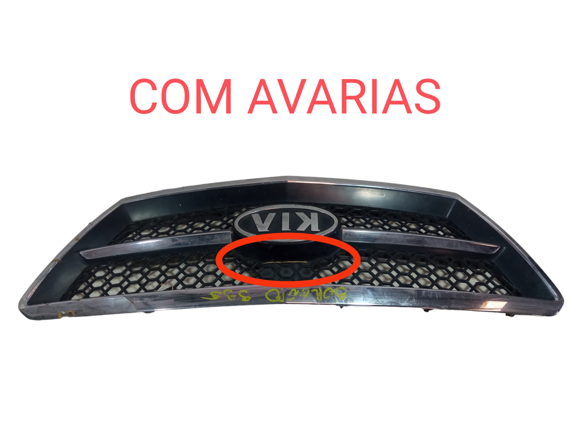 Moldura Grade Dianteira Superior Kia Sorento 2002 2006 Usado Preto Fosco 3